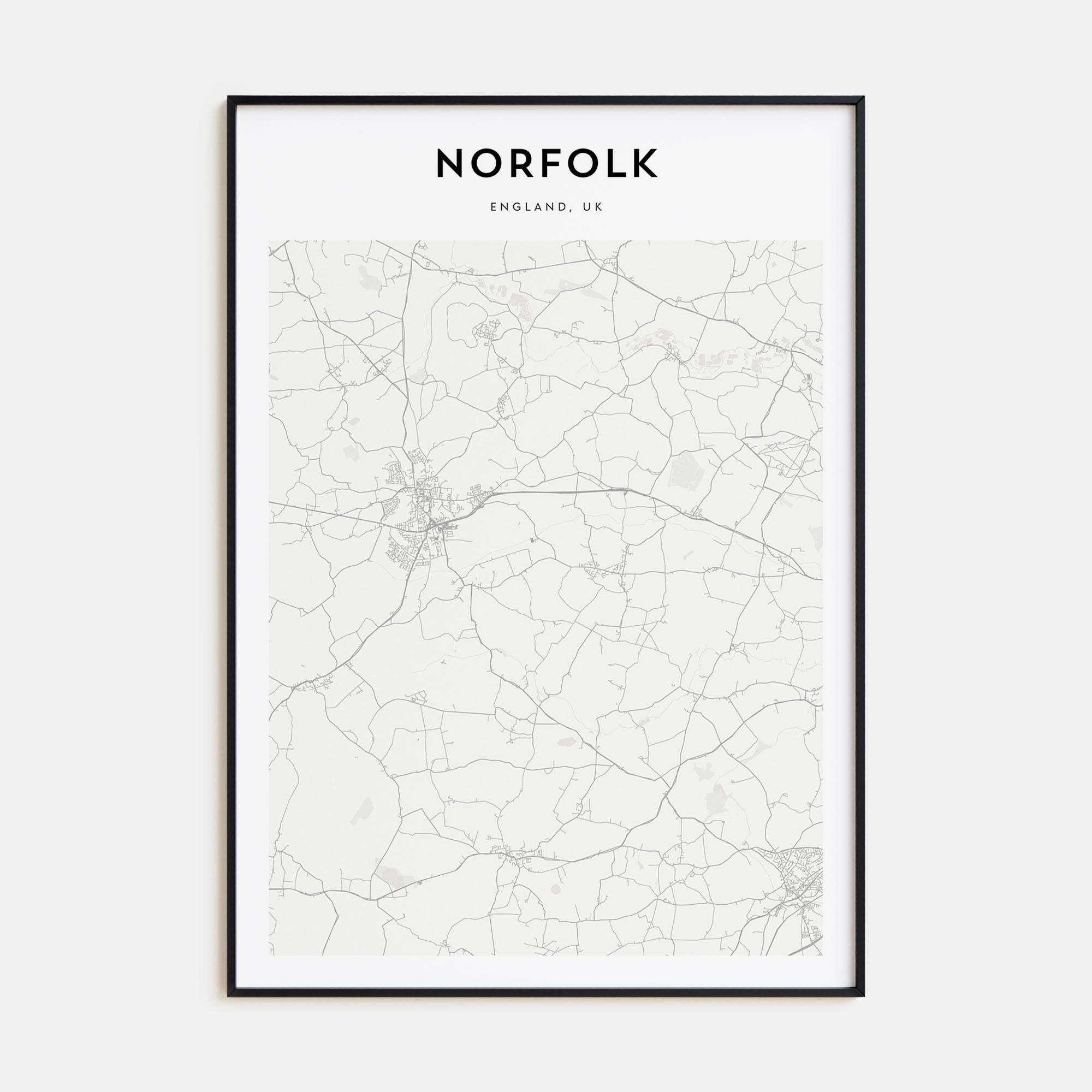 Norfolk, England Map Portrait Poster