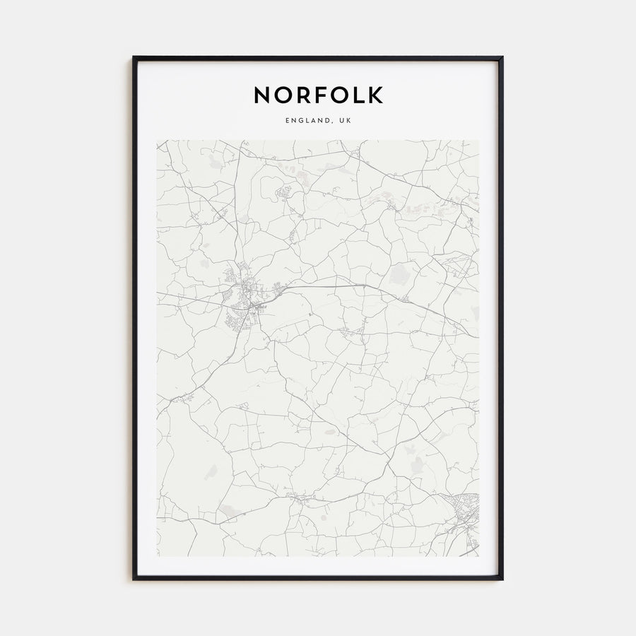 Norfolk, England Map Portrait Poster