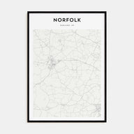 Norfolk, England Map Portrait Poster