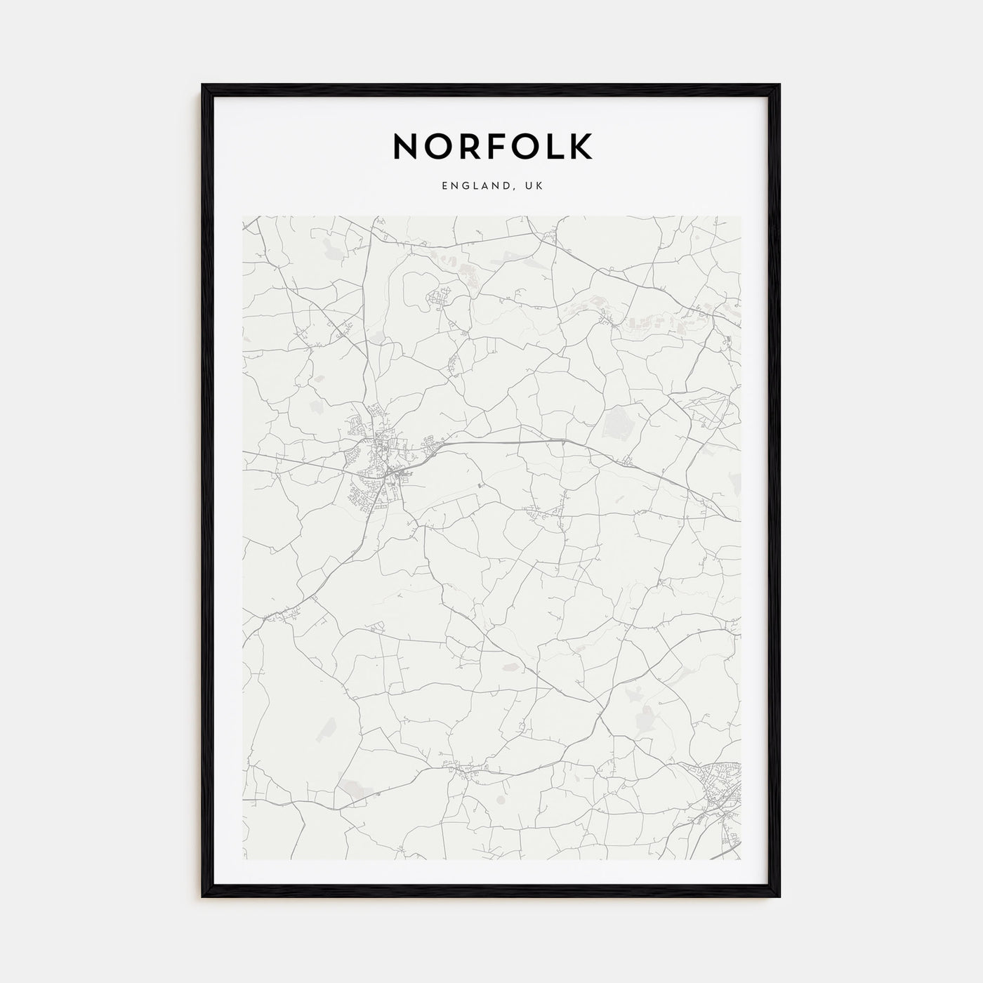 Norfolk, England Map Portrait Poster