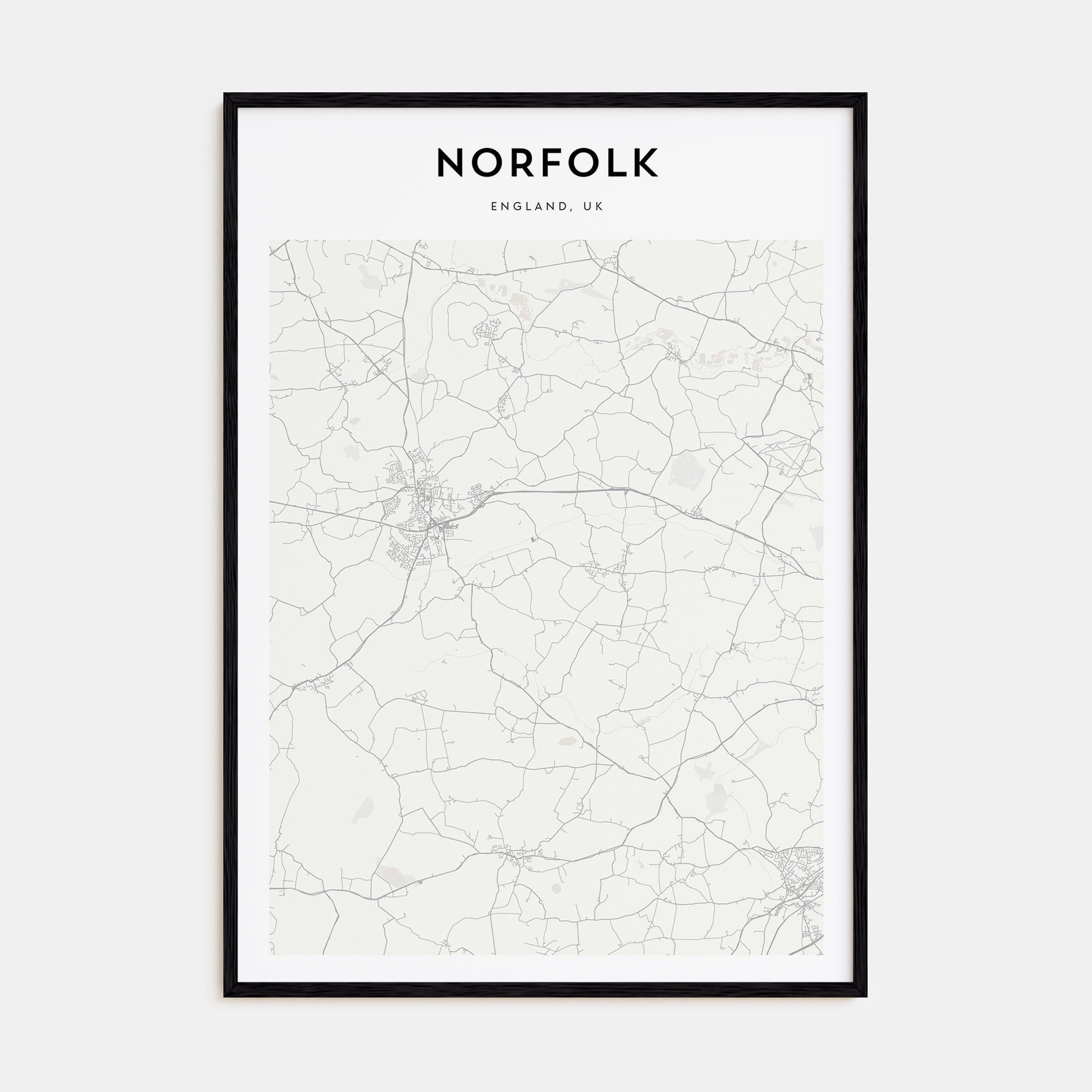 Norfolk, England Map Portrait Poster