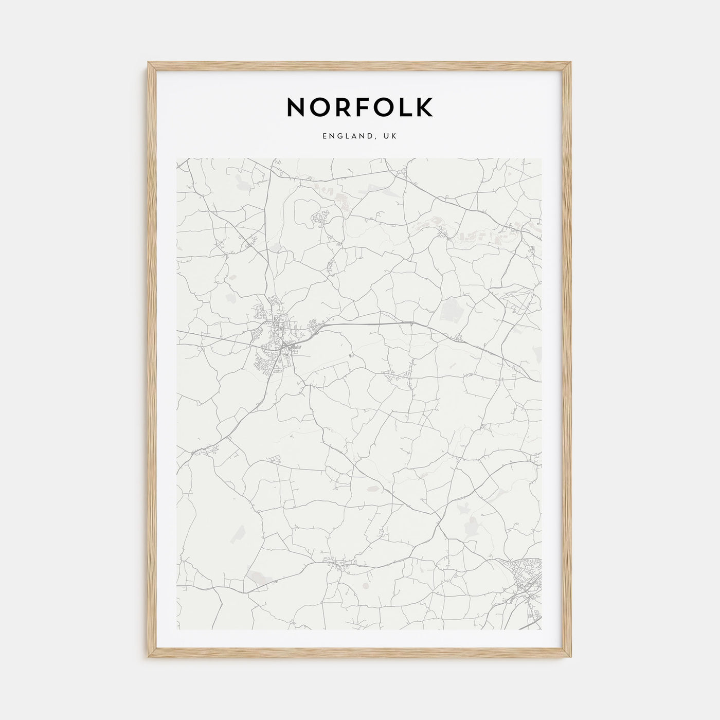 Norfolk, England Map Portrait Poster