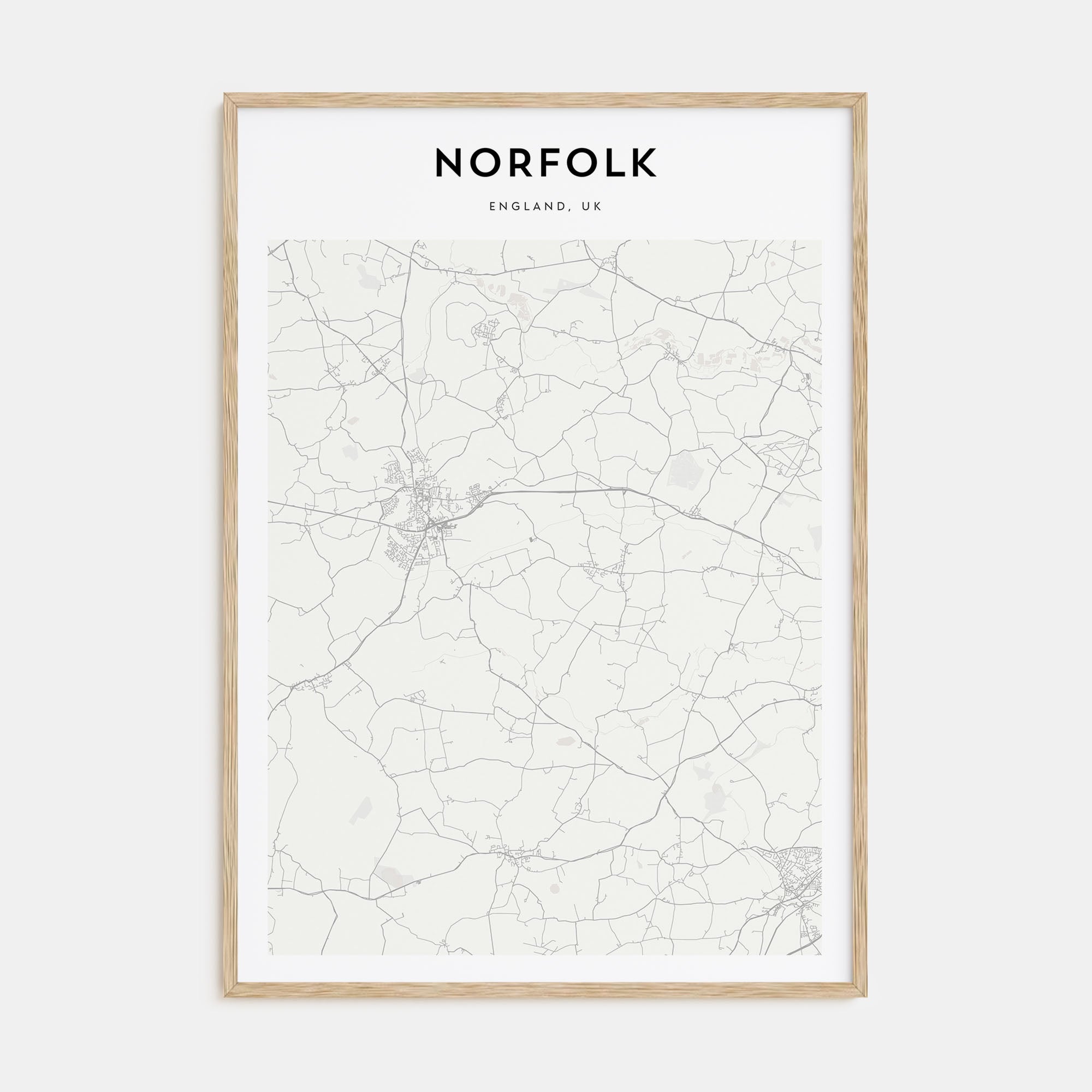 Norfolk, England Map Portrait Poster