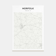Norfolk, England Map Portrait Poster