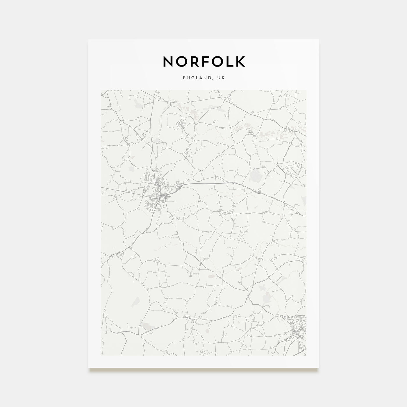 Norfolk, England Map Portrait Poster