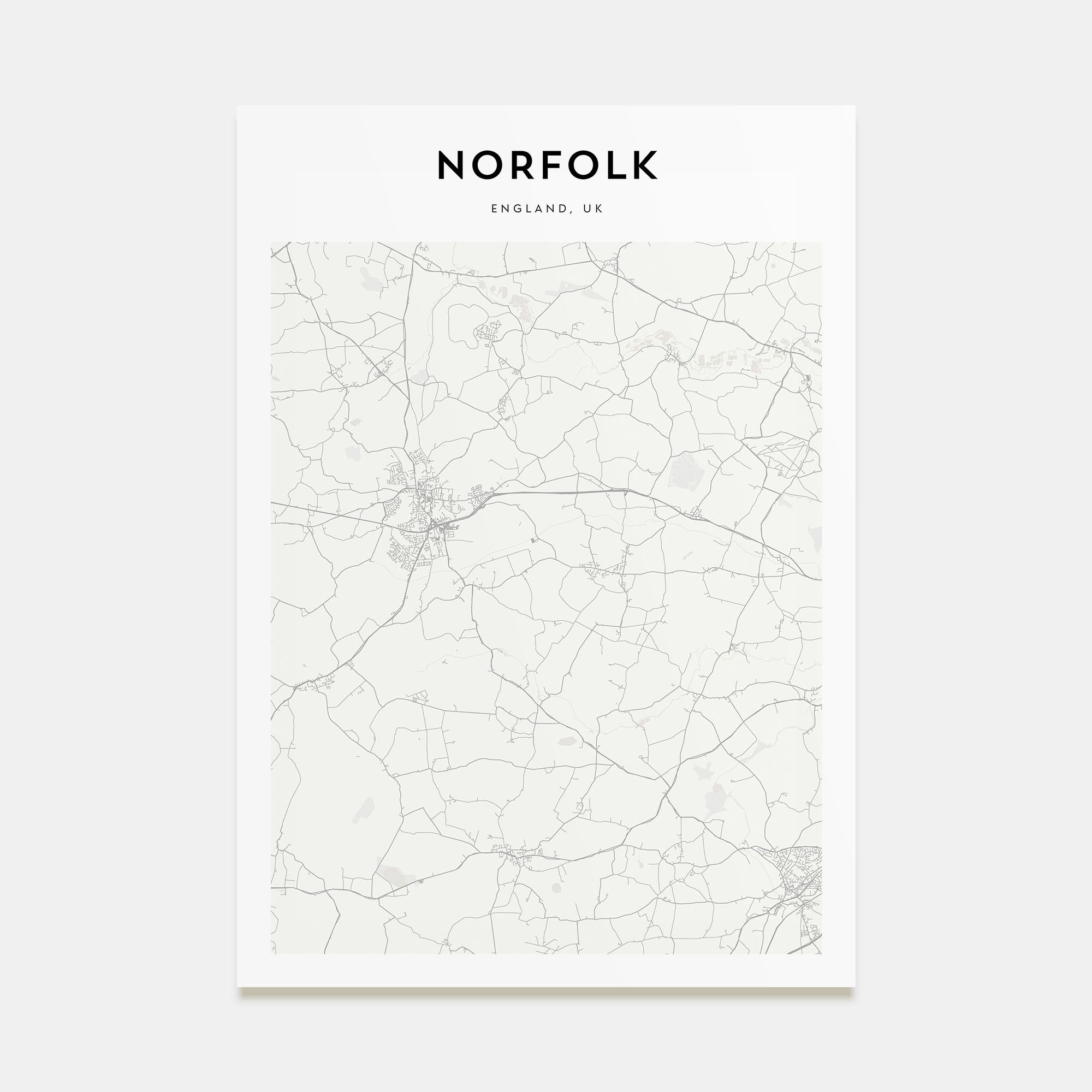 Norfolk, England Map Portrait Poster