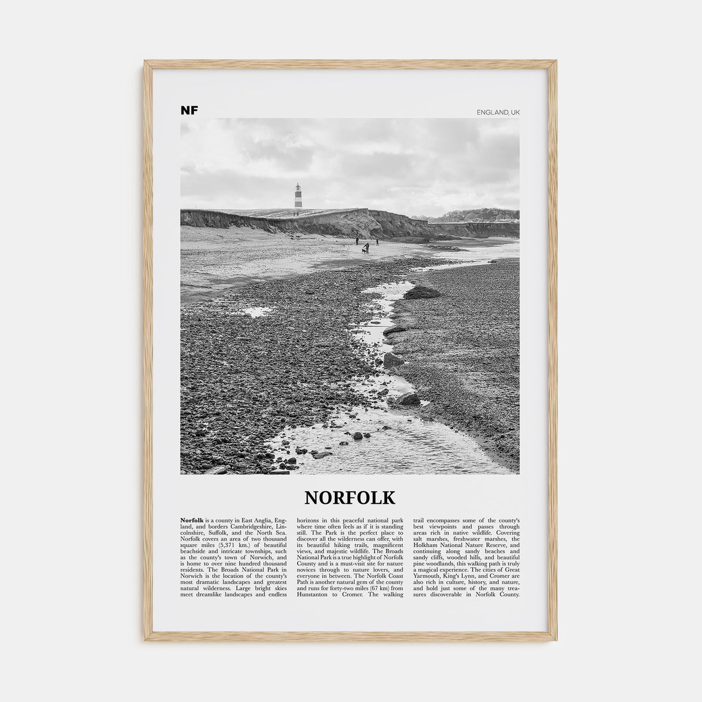 Norfolk, England Travel B&W Poster