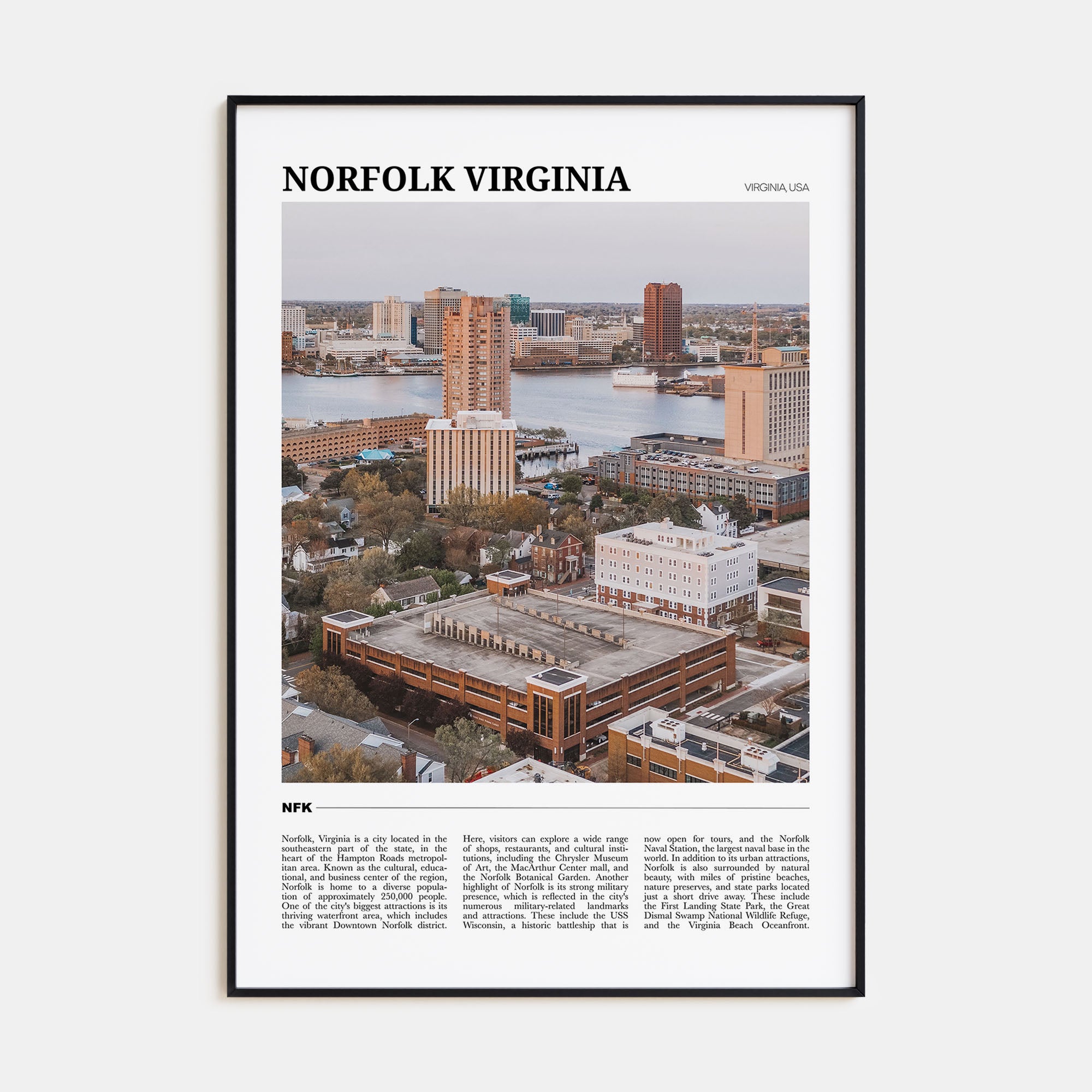 Norfolk, Virginia Travel Color Poster