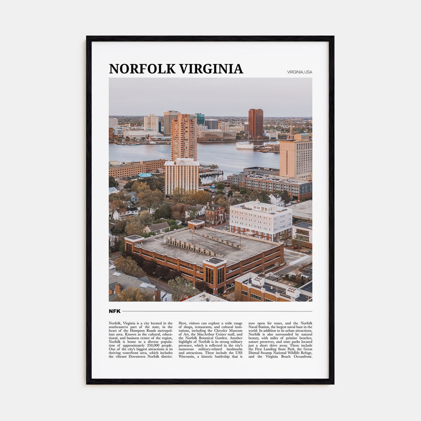 Norfolk, Virginia Travel Color Poster