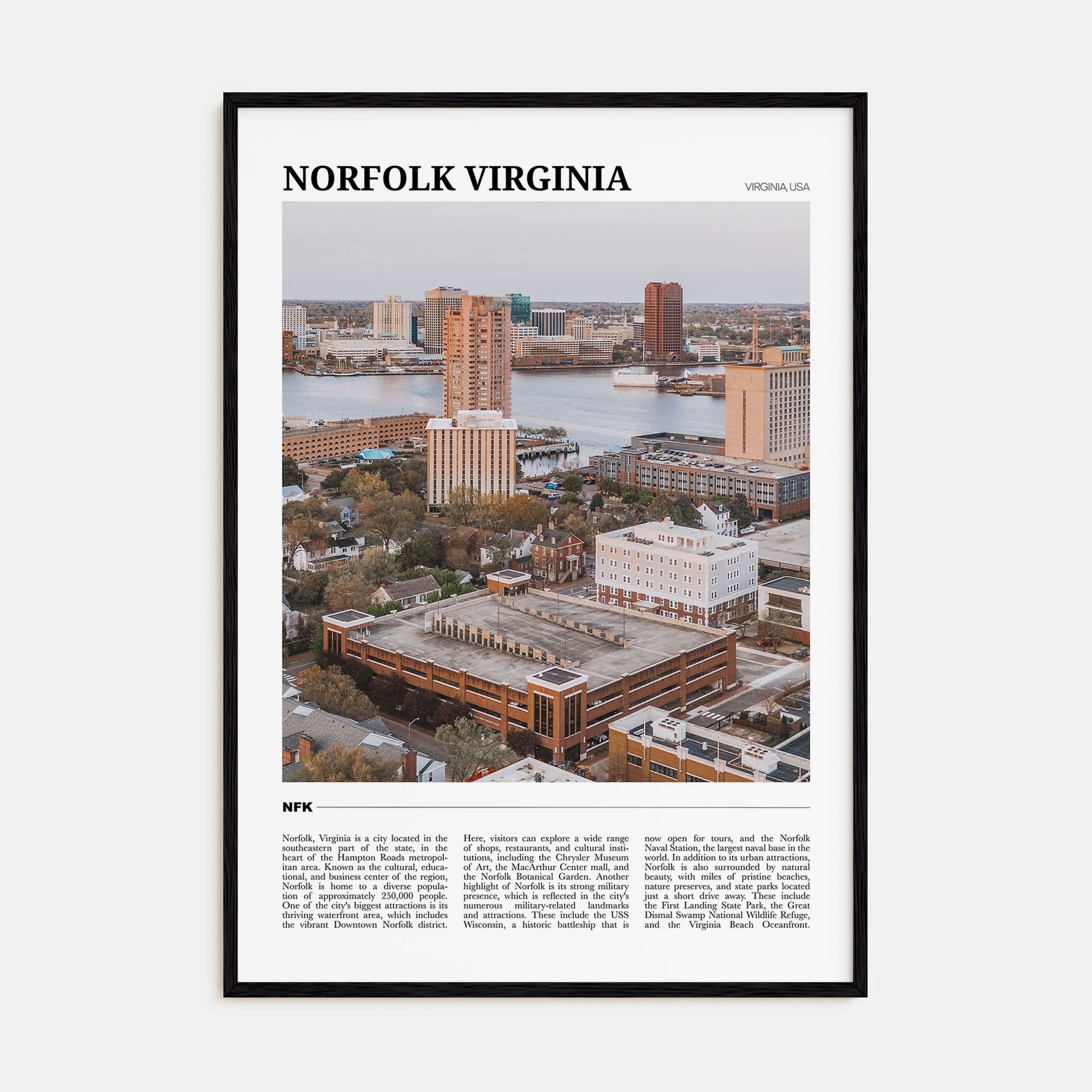 Norfolk, Virginia Travel Color Poster