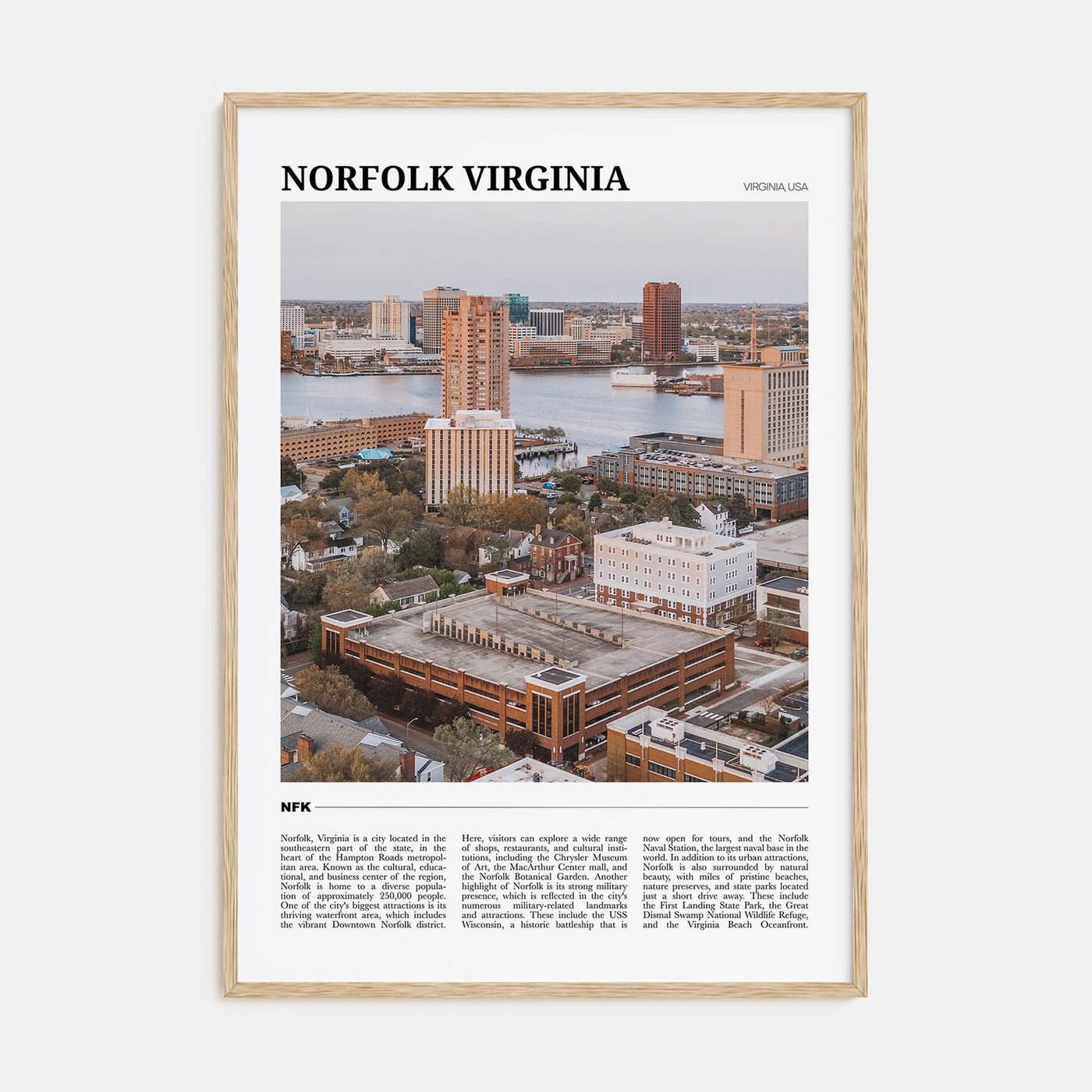 Norfolk, Virginia Travel Color Poster