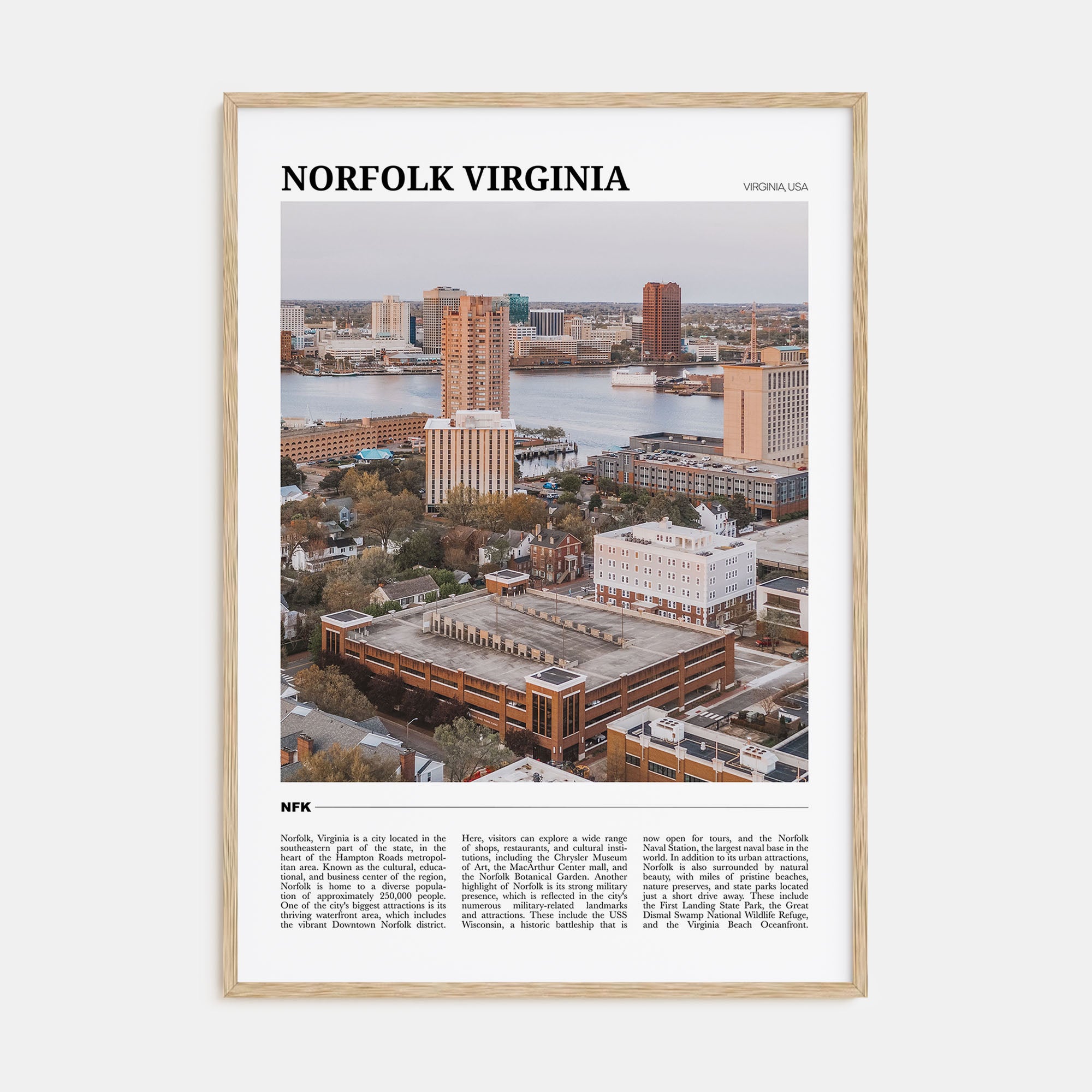 Norfolk, Virginia Travel Color Poster