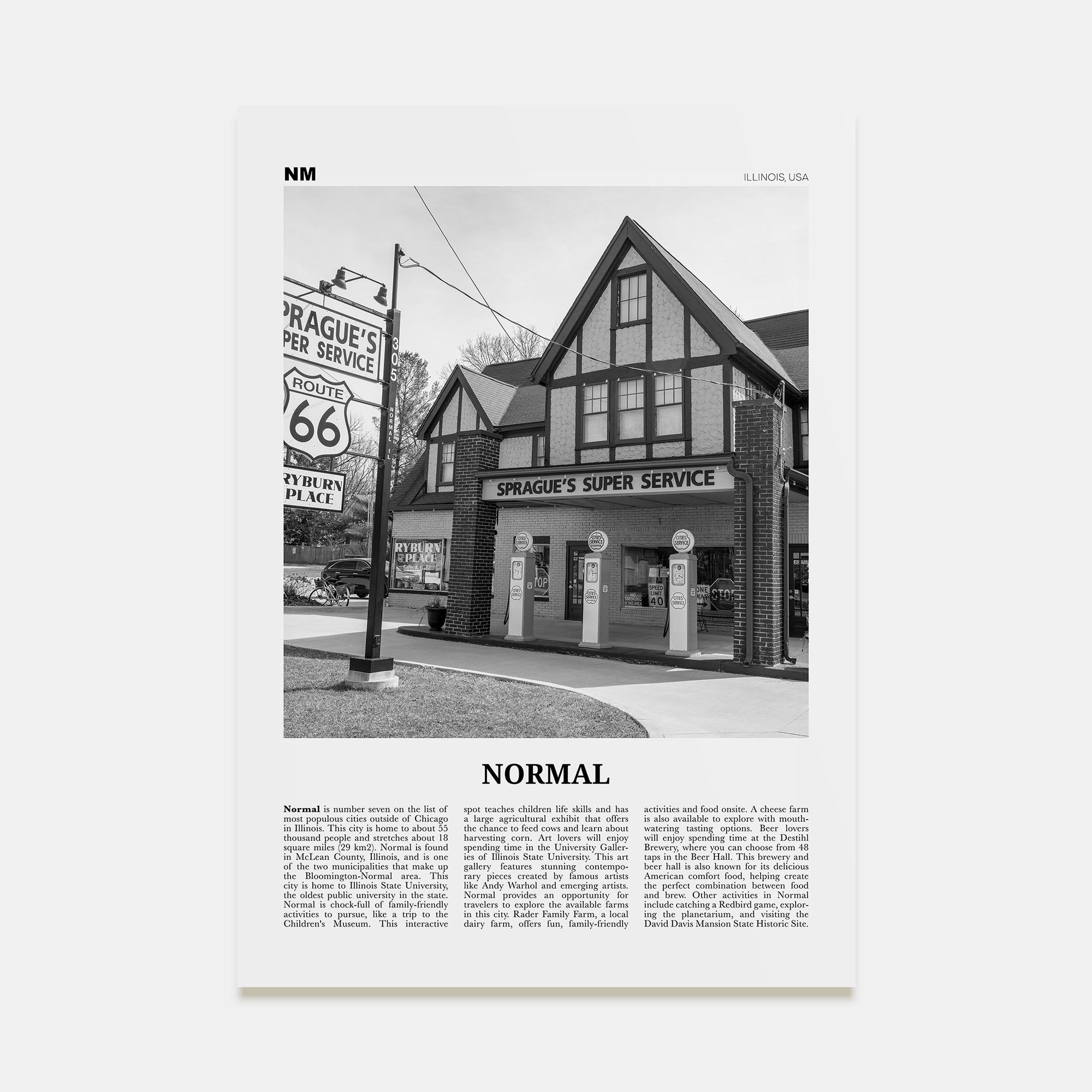 Normal Travel B&W Poster