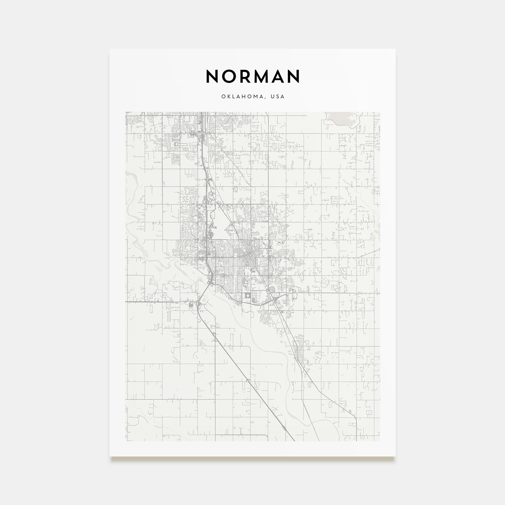 Norman Map Portrait Poster