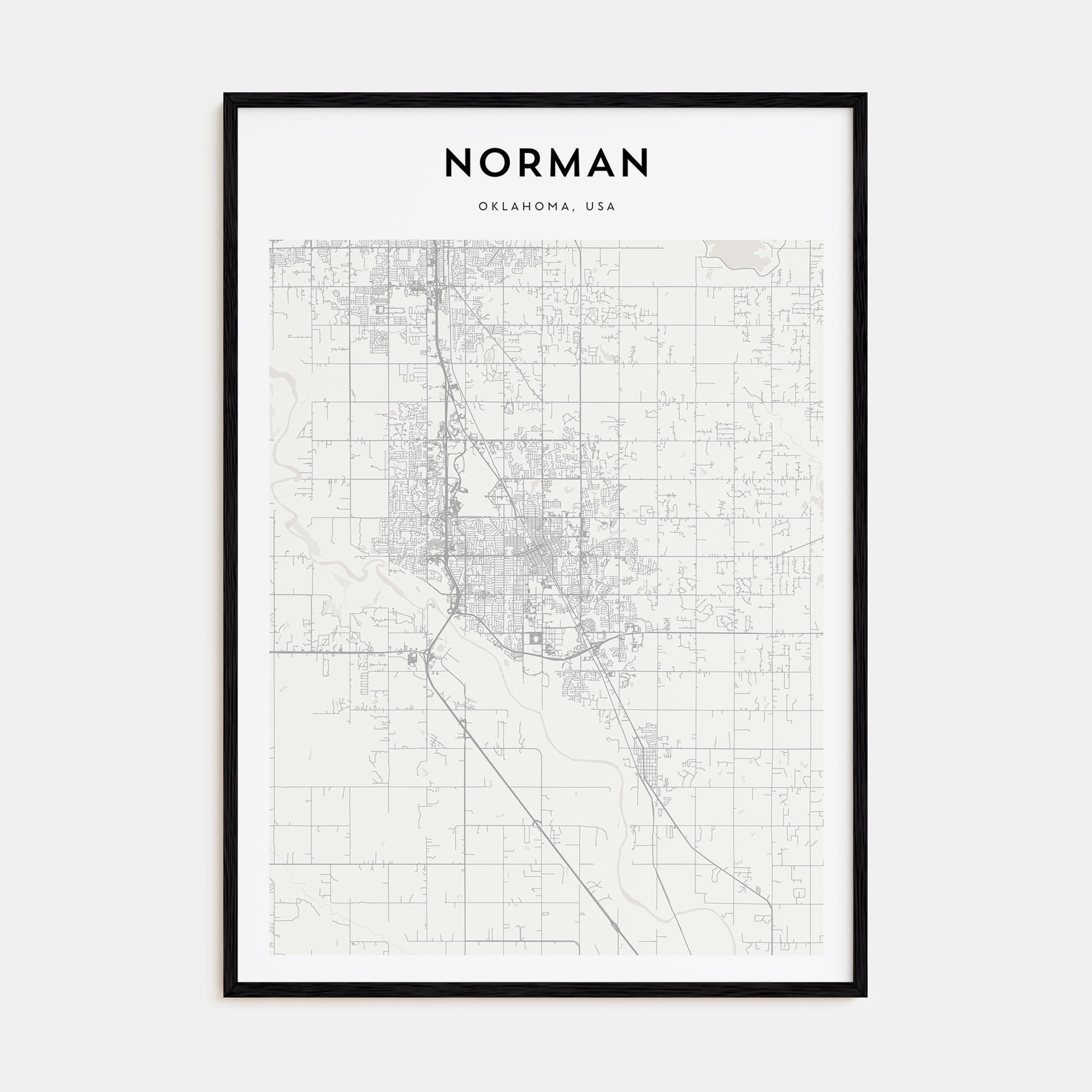 Norman Map Portrait Poster