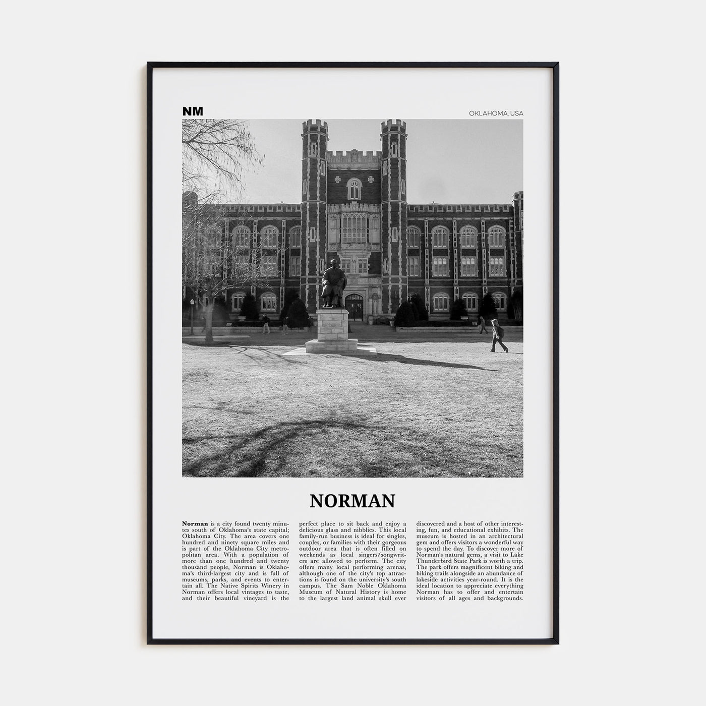 Norman Travel B&W Poster