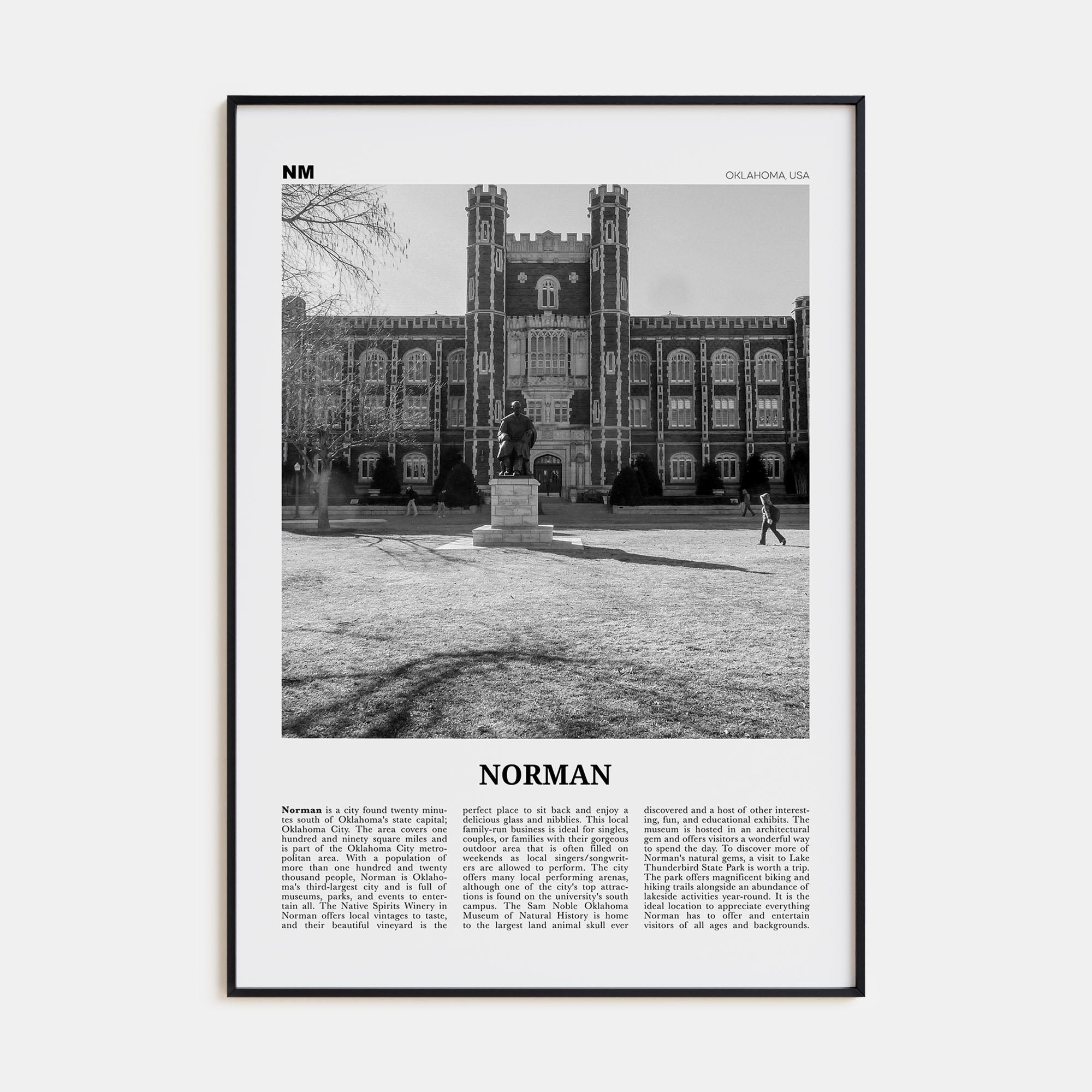 Norman Travel B&W Poster