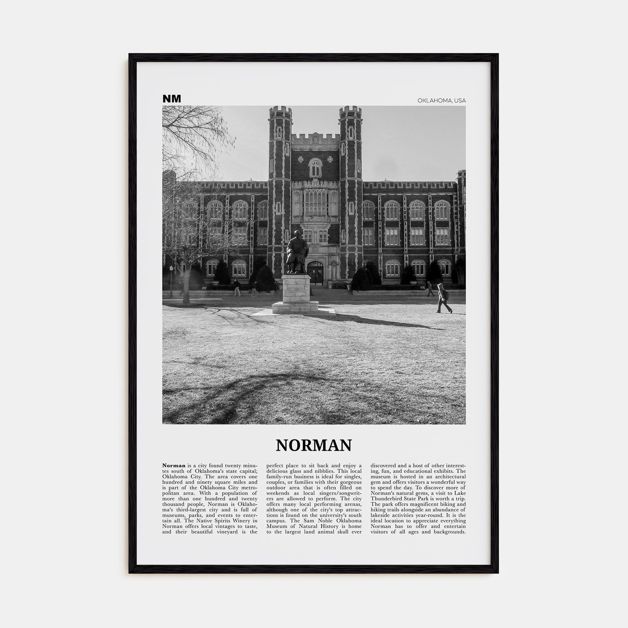 Norman Travel B&W Poster