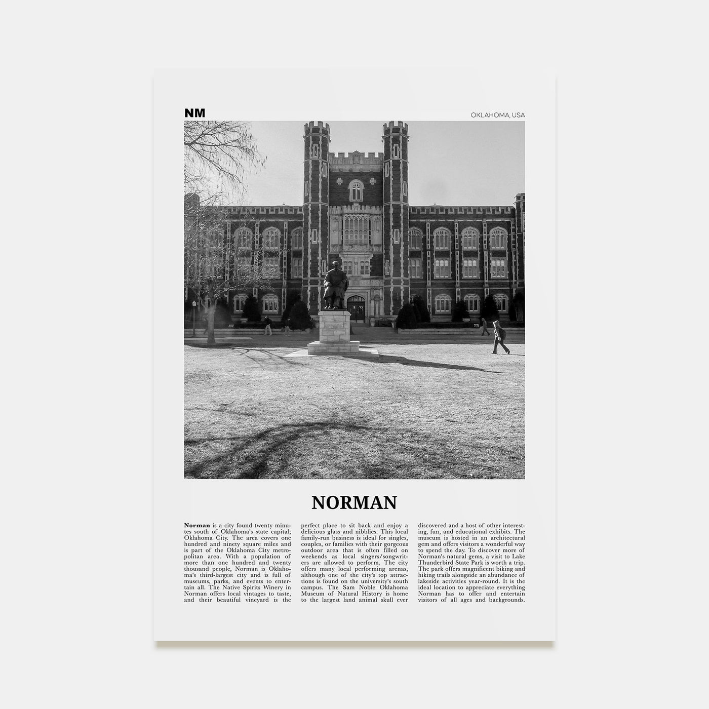 Norman Travel B&W Poster