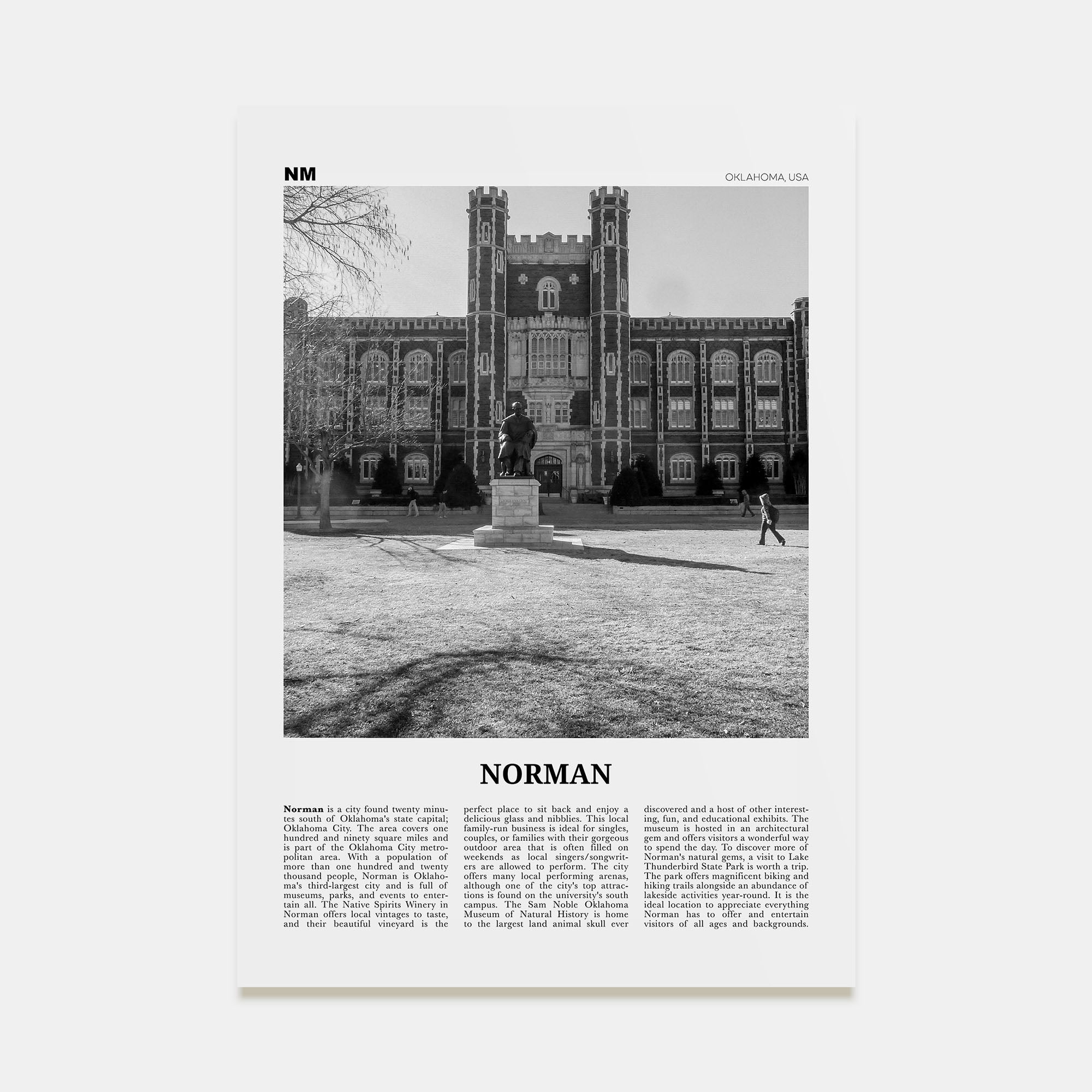 Norman Travel B&W Poster