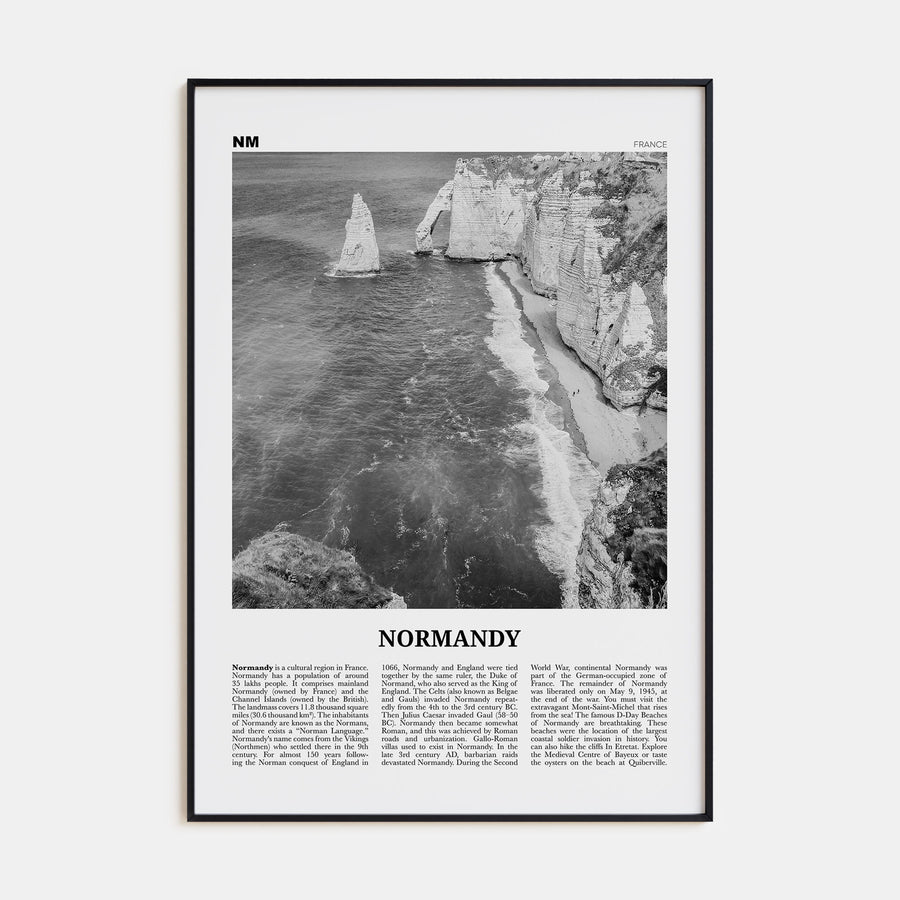 Normandy Travel B&W Poster