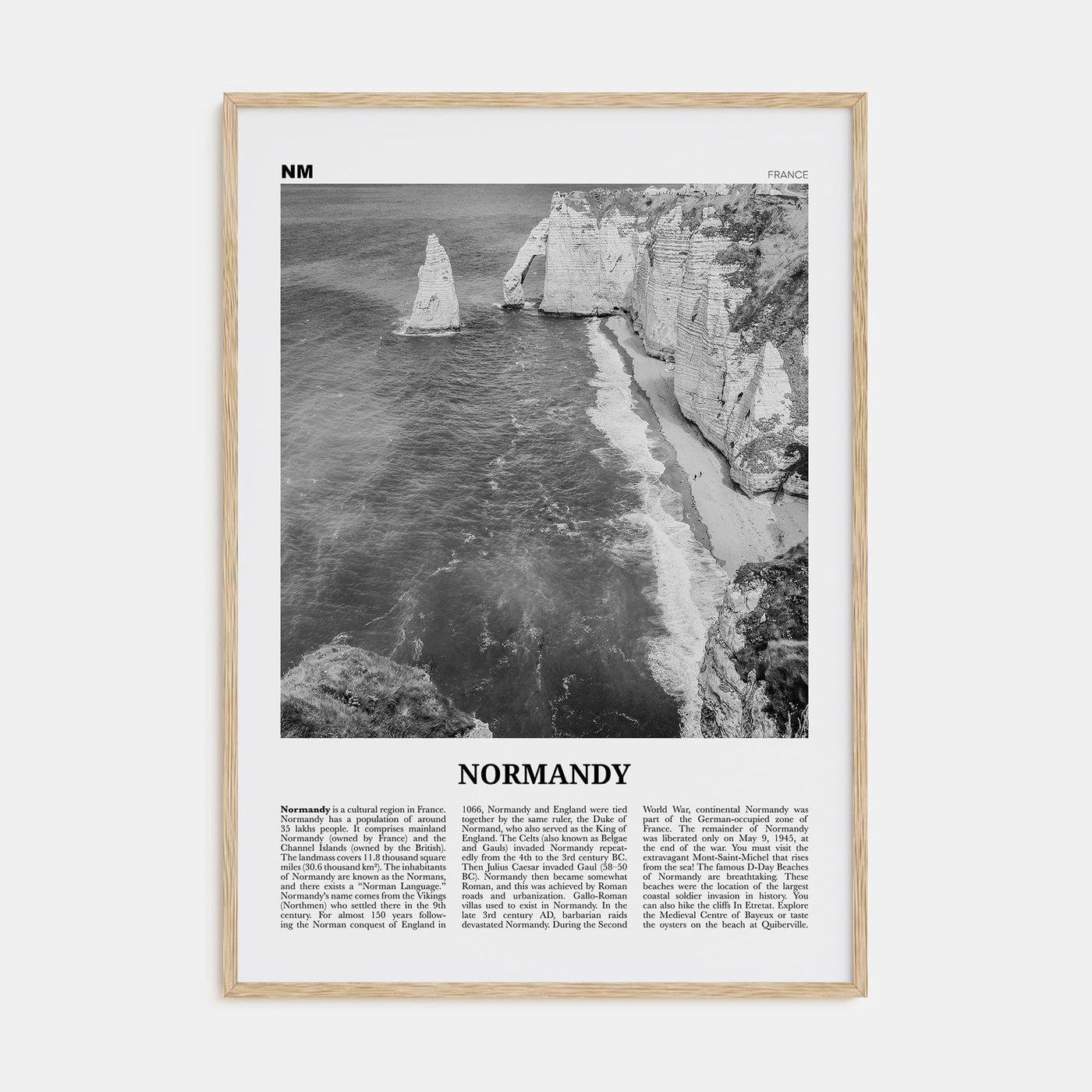 Normandy Travel B&W Poster