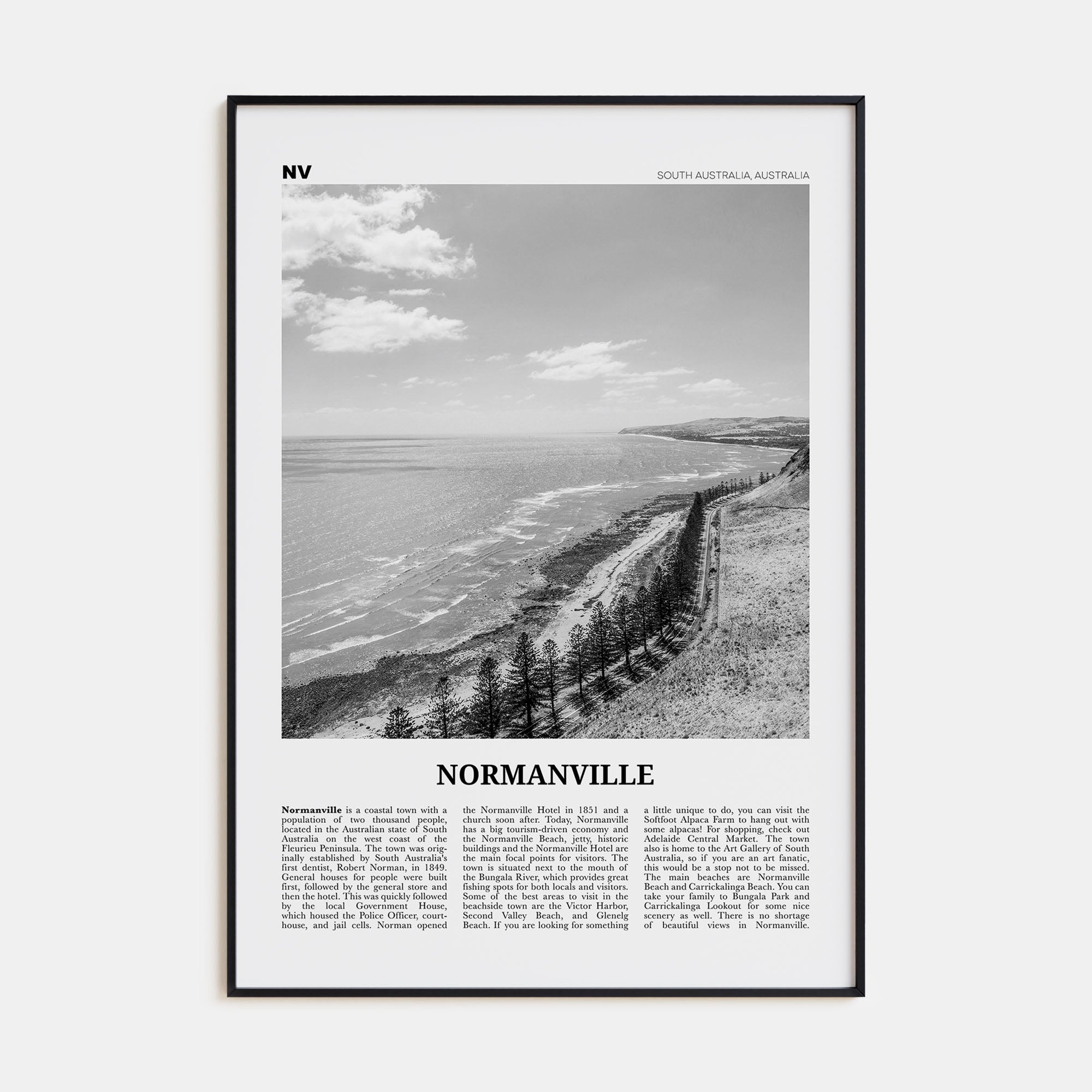Normanville Travel B&W Poster
