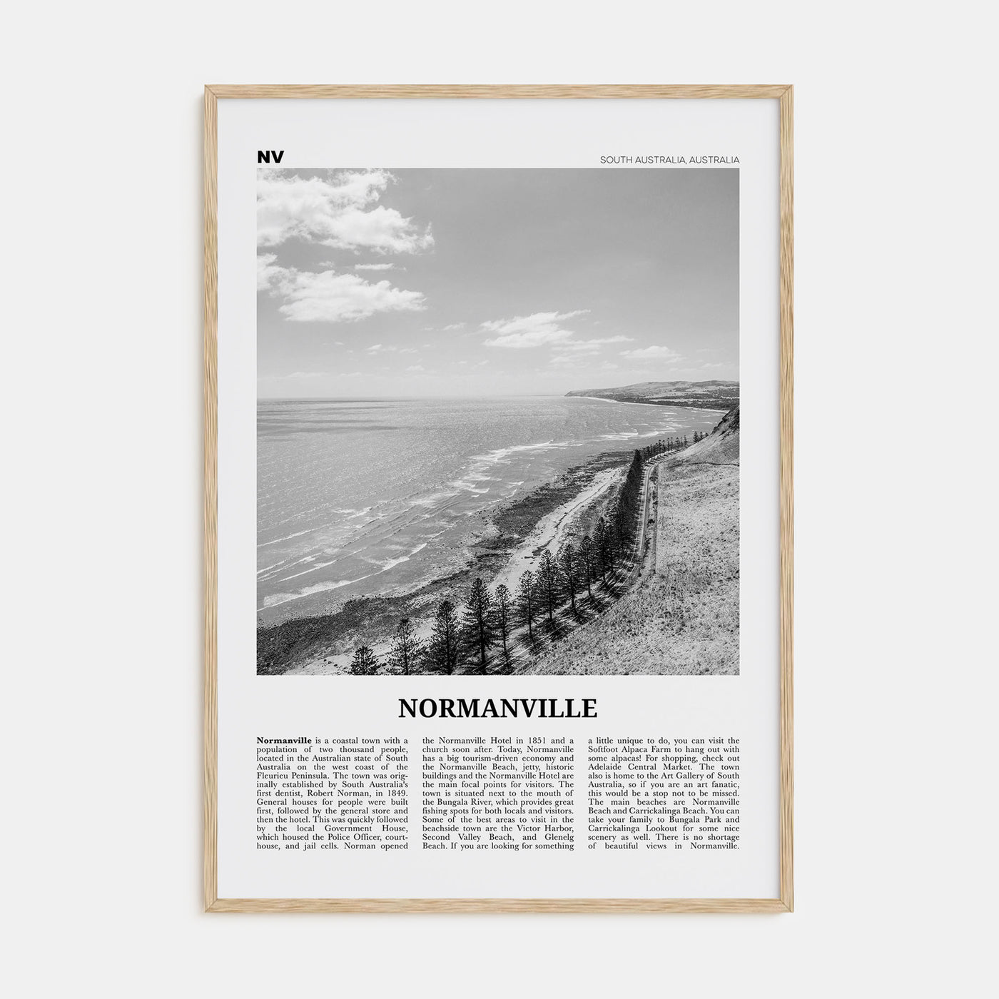 Normanville Travel B&W Poster