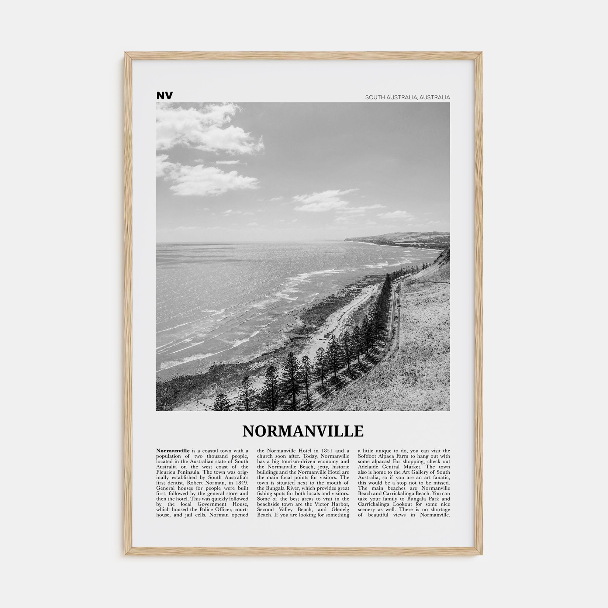 Normanville Travel B&W Poster
