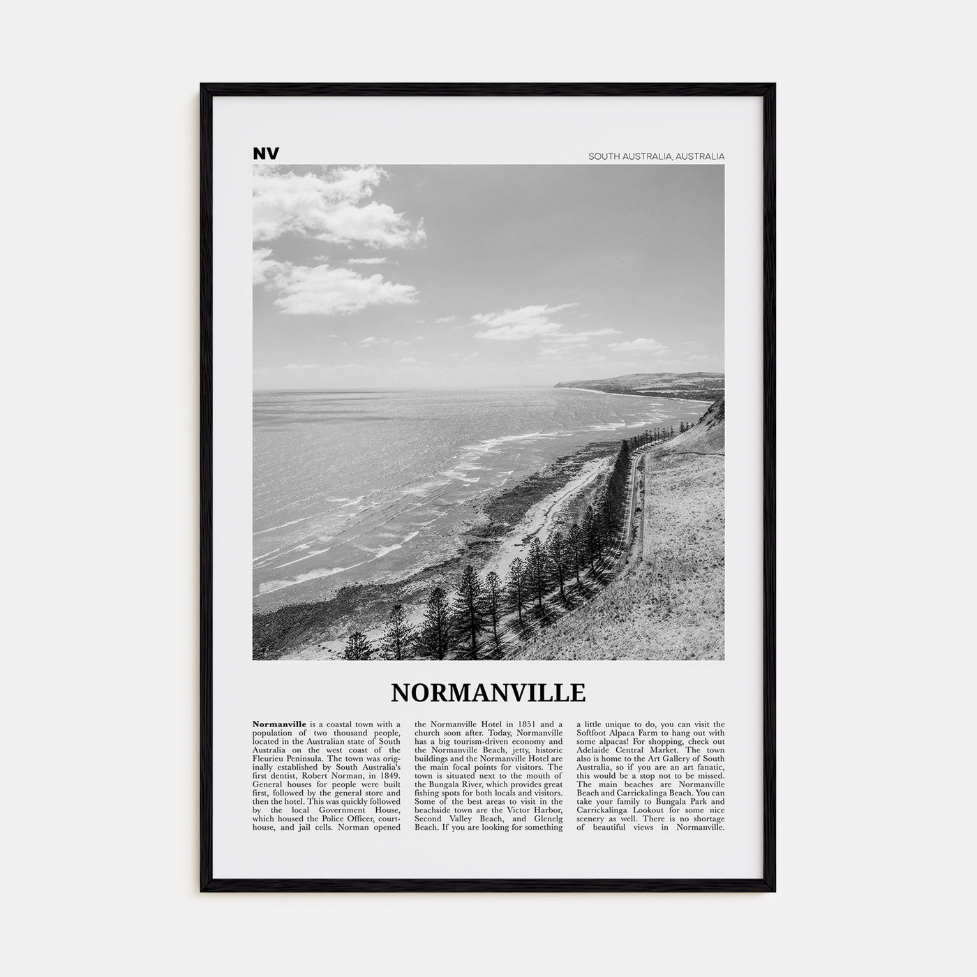 Normanville Travel B&W Poster