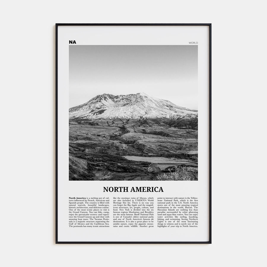 North America Travel B&W Poster