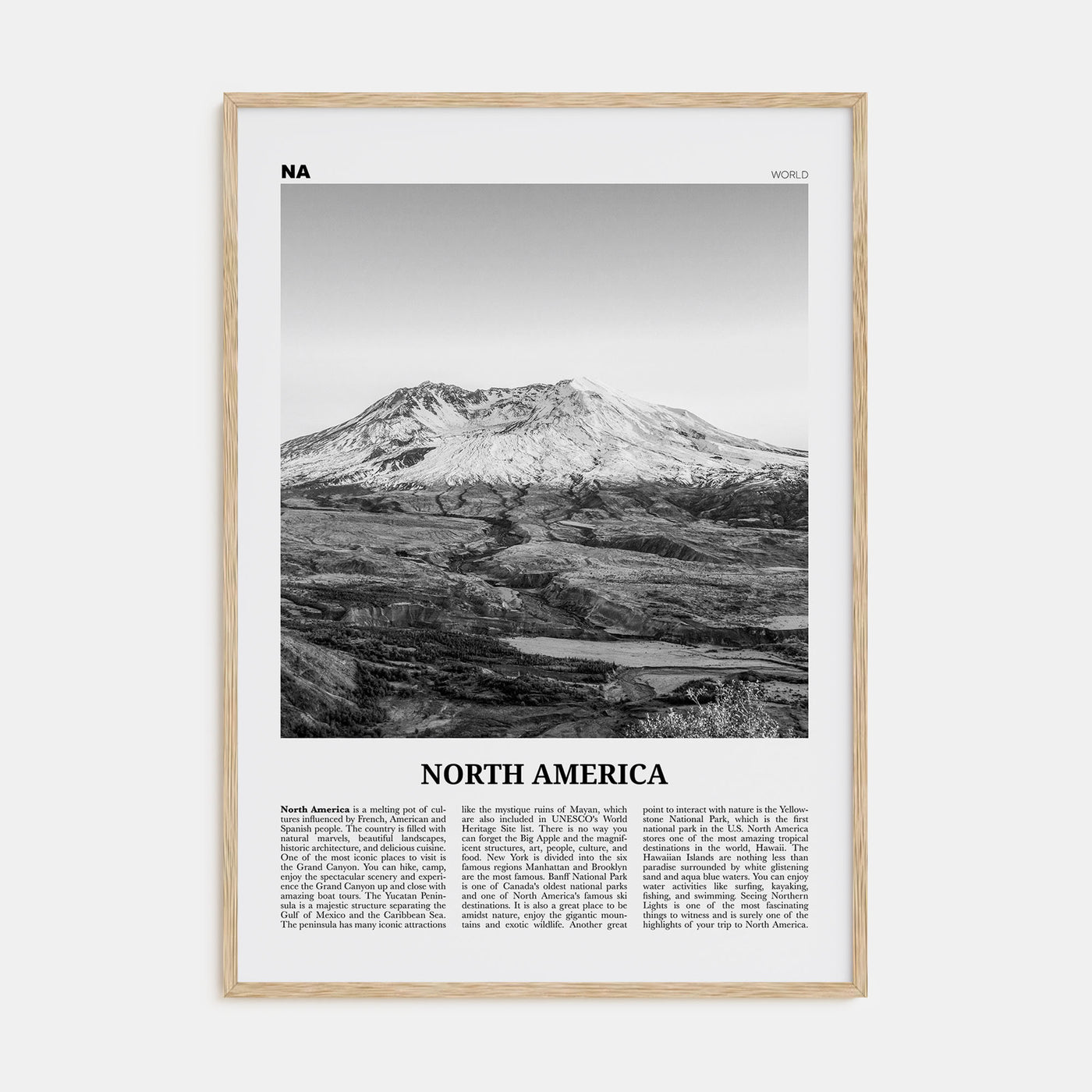 North America Travel B&W Poster