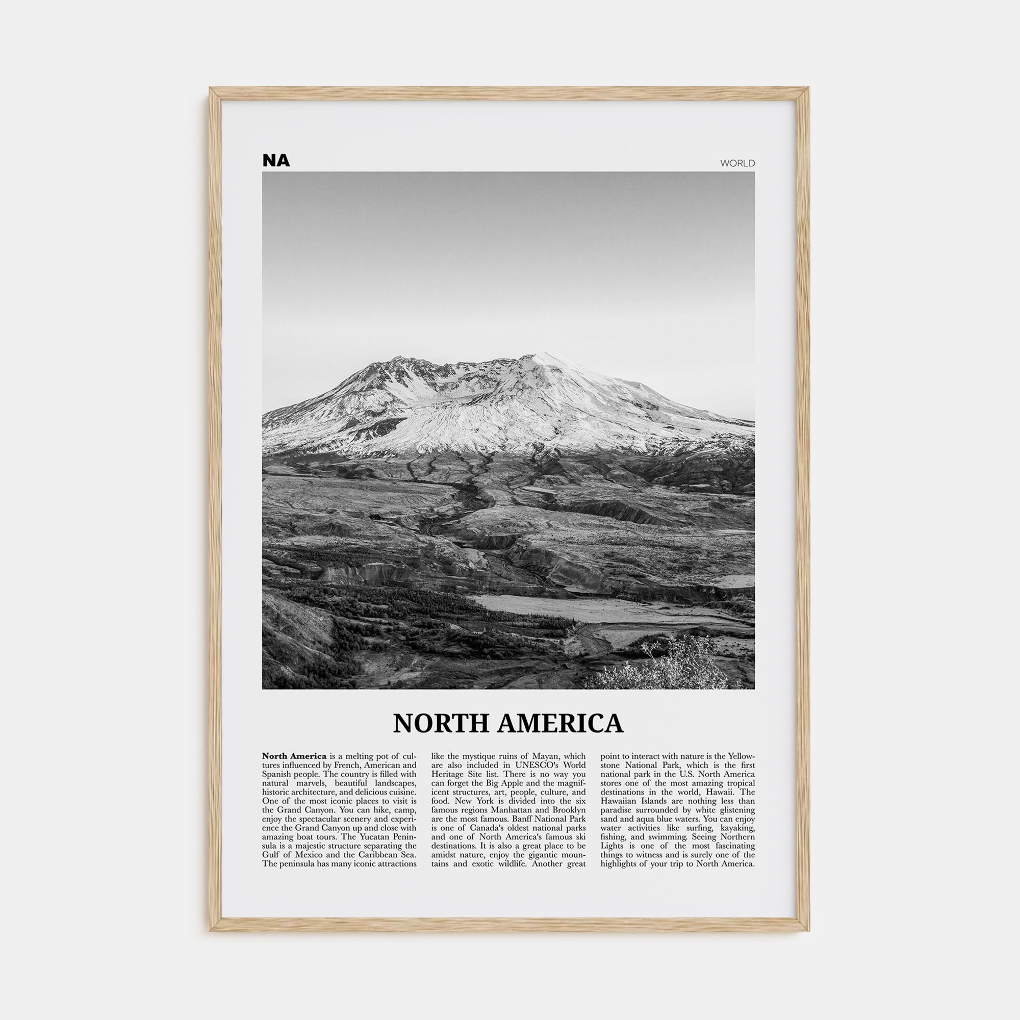 North America Travel B&W Poster
