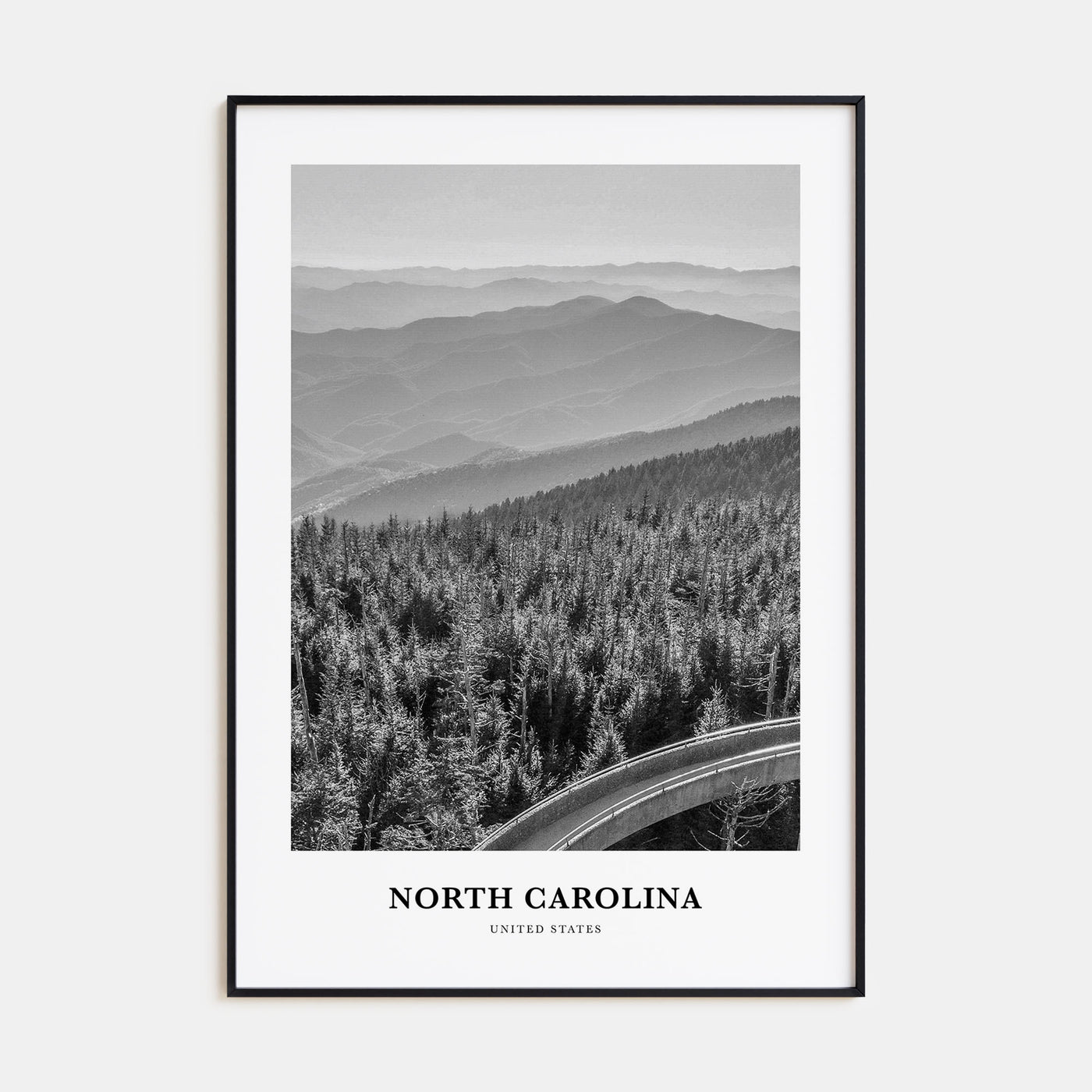 North Carolina Portrait B&W No 2 Poster