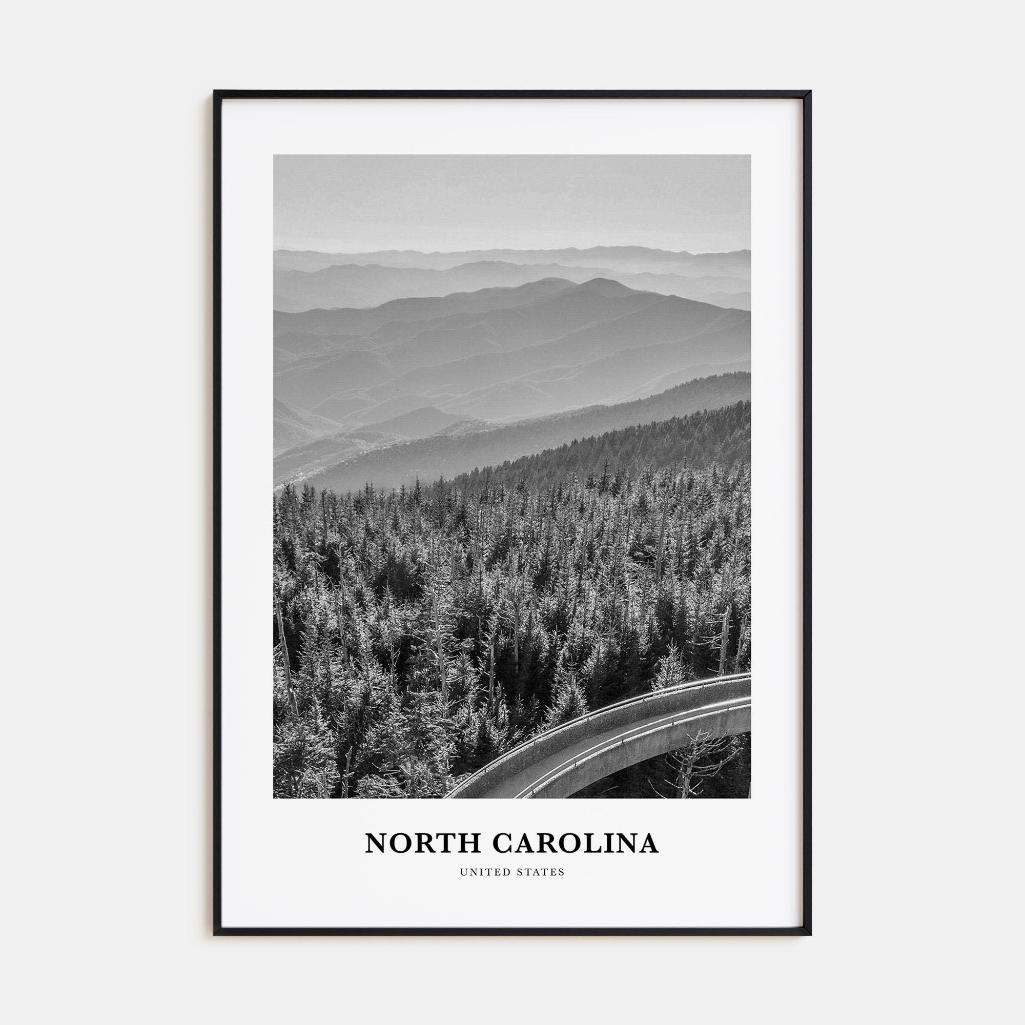 North Carolina Portrait B&W No 2 Poster