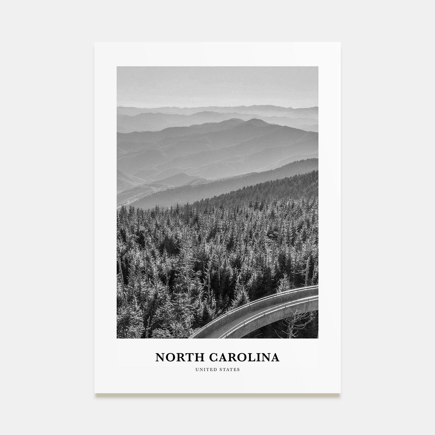 North Carolina Portrait B&W No 2 Poster