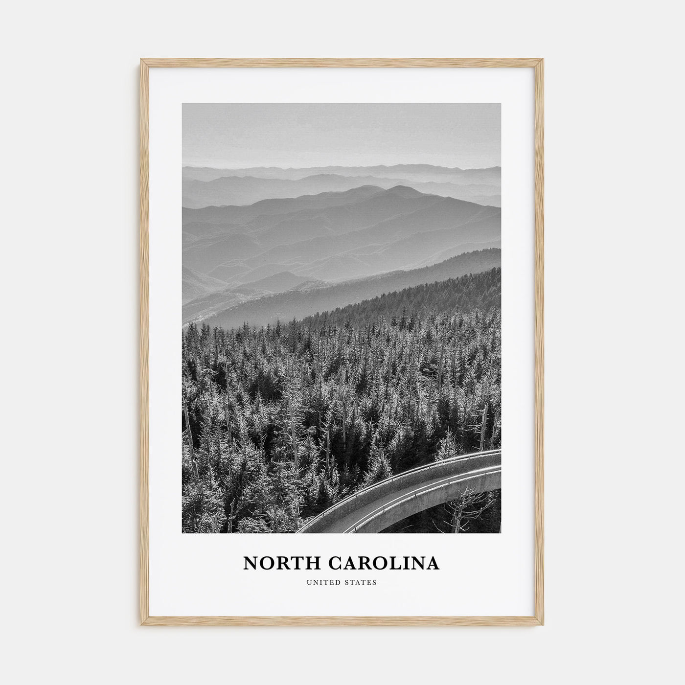 North Carolina Portrait B&W No 2 Poster