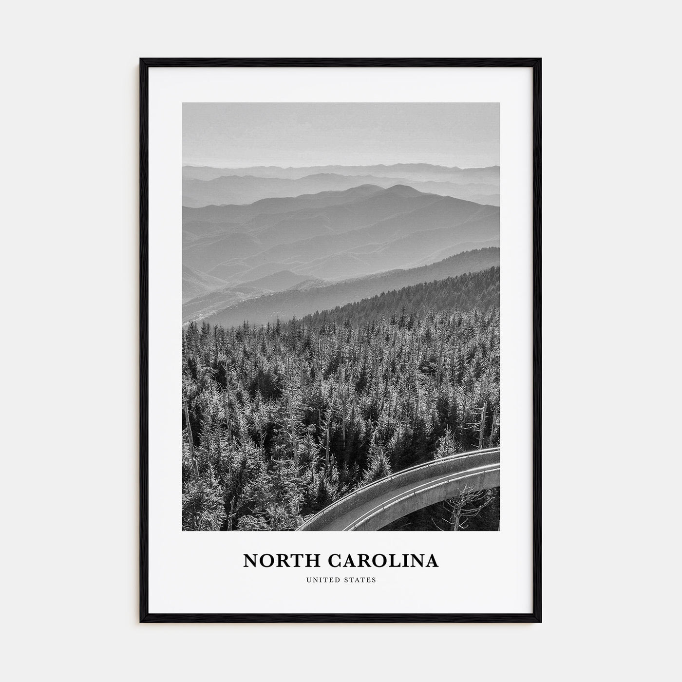 North Carolina Portrait B&W No 2 Poster