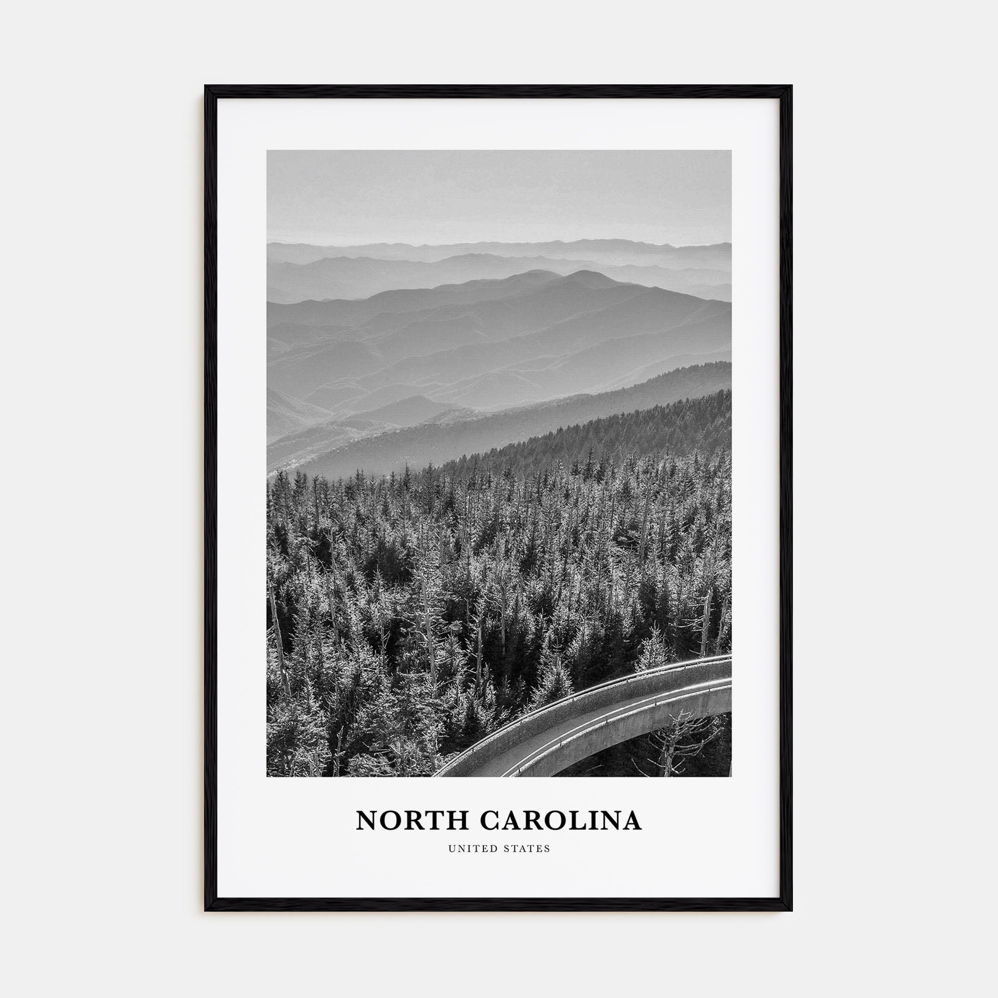 North Carolina Portrait B&W No 2 Poster