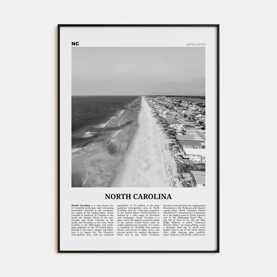 North Carolina Travel B&W No 4 Poster