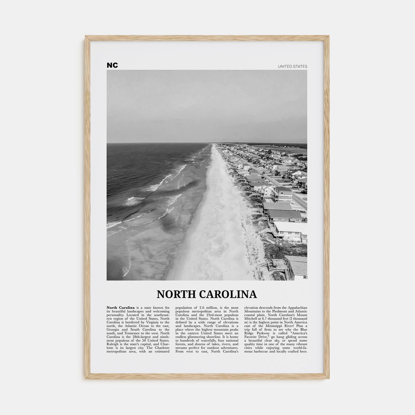 North Carolina Travel B&W No 4 Poster