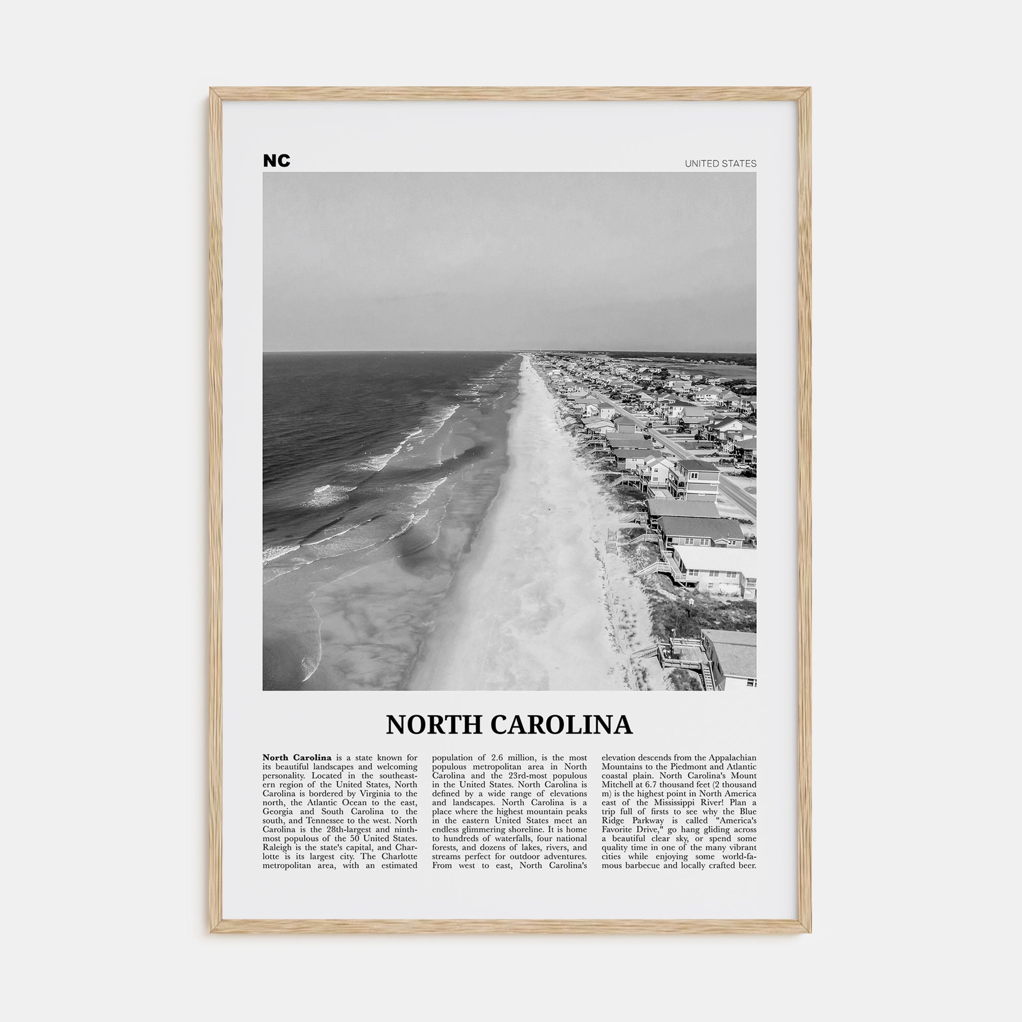 North Carolina Travel B&W No 4 Poster