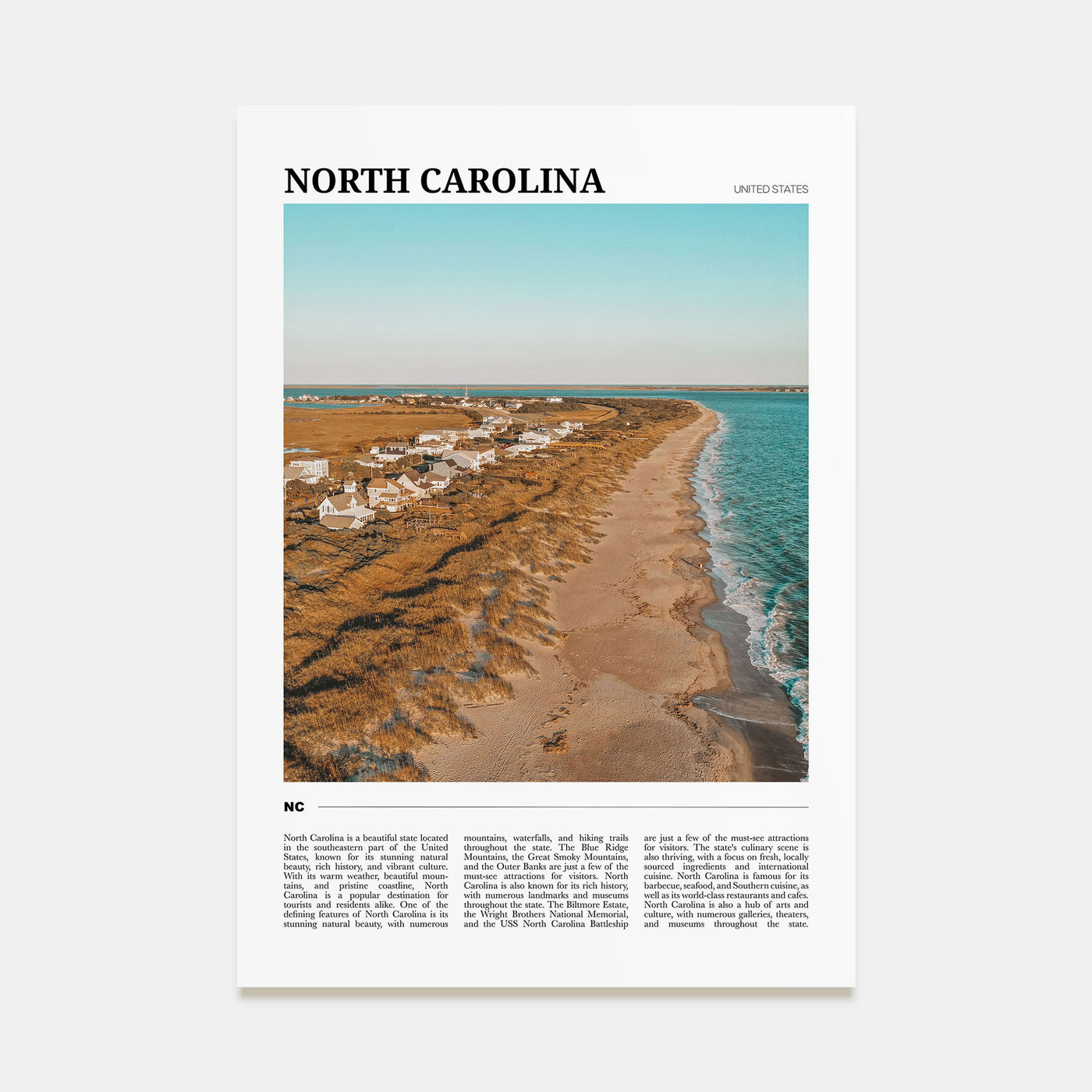 North Carolina Travel Color No 2 Poster