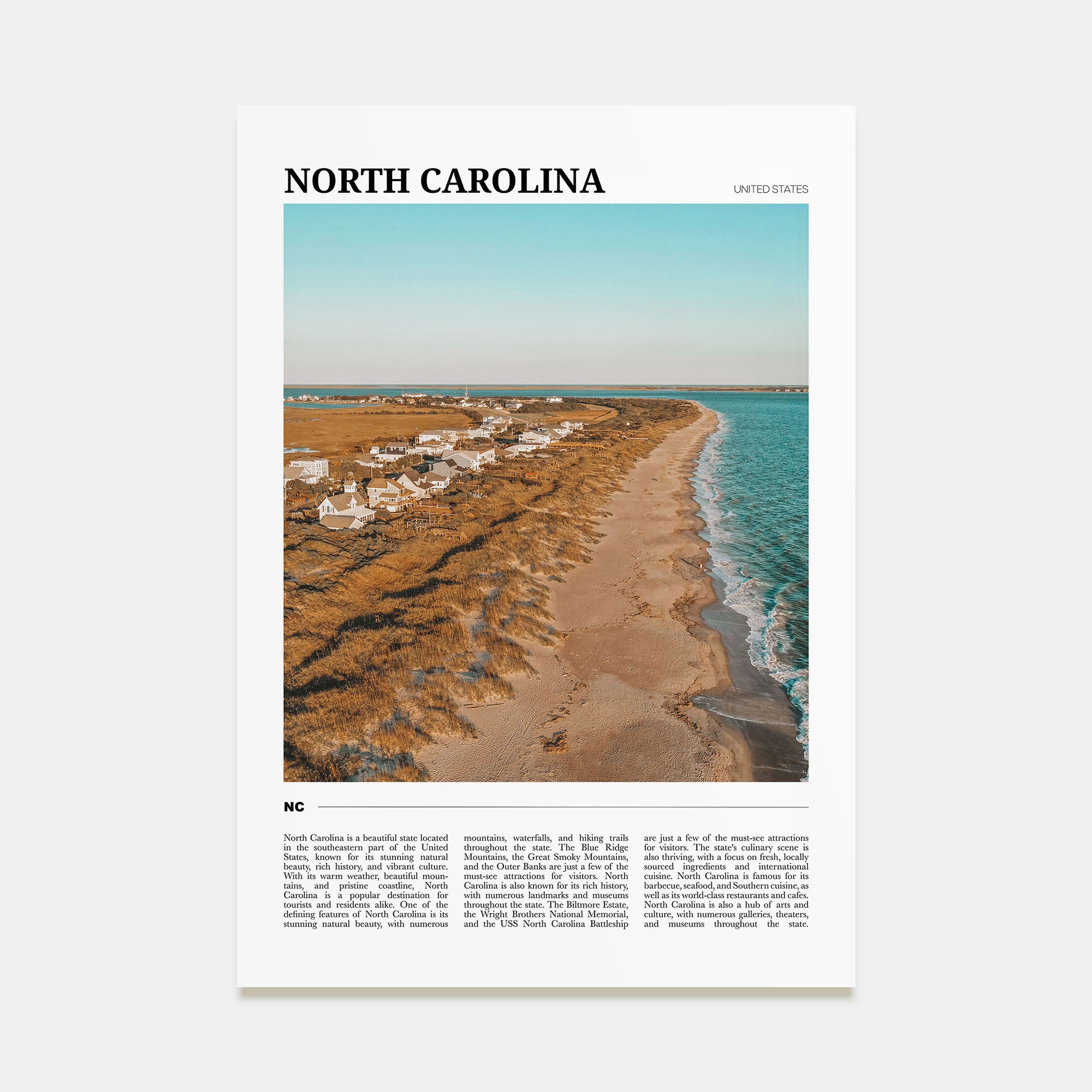 North Carolina Travel Color No 2 Poster