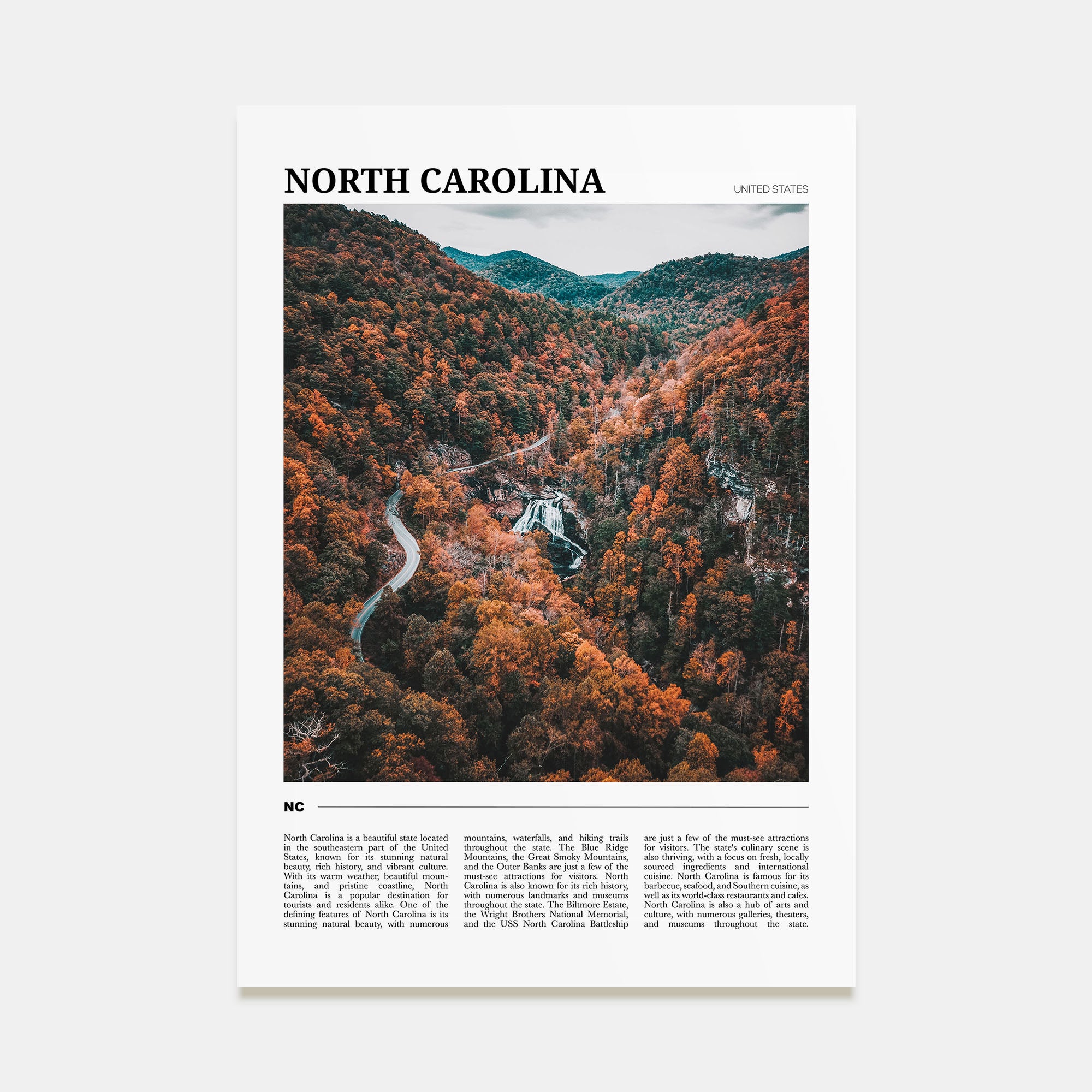 North Carolina Travel Color No 3 Poster