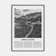 North Cascades National Park Travel B&W Poster