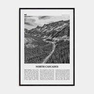 North Cascades National Park Travel B&W Poster