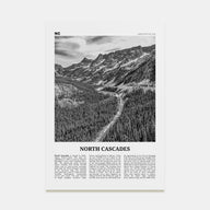 North Cascades National Park Travel B&W Poster