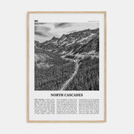 North Cascades National Park Travel B&W Poster