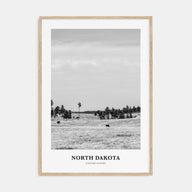 North Dakota Portrait B&W Poster